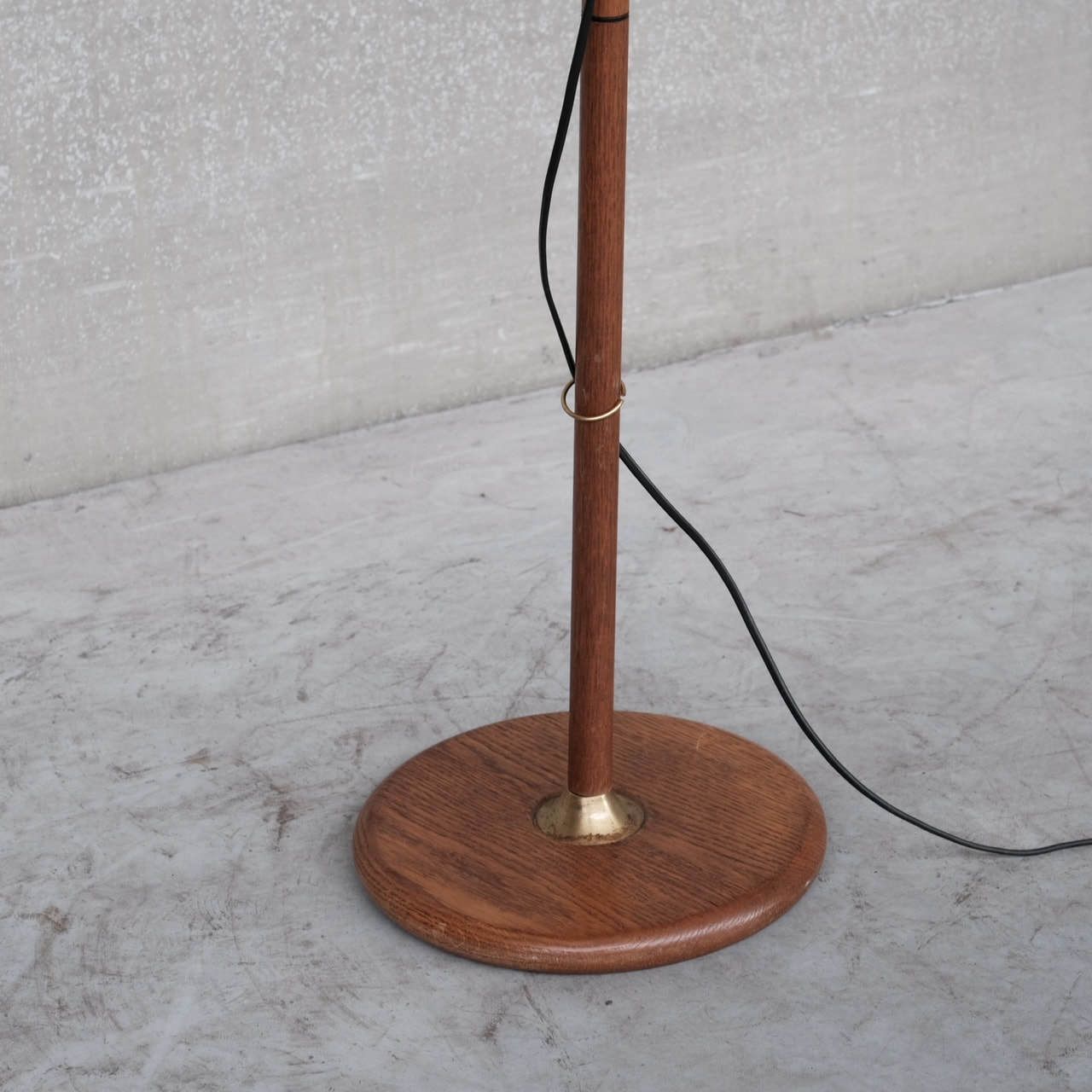 Brass And Teak Mid Century French Floor Lamp photo furniture