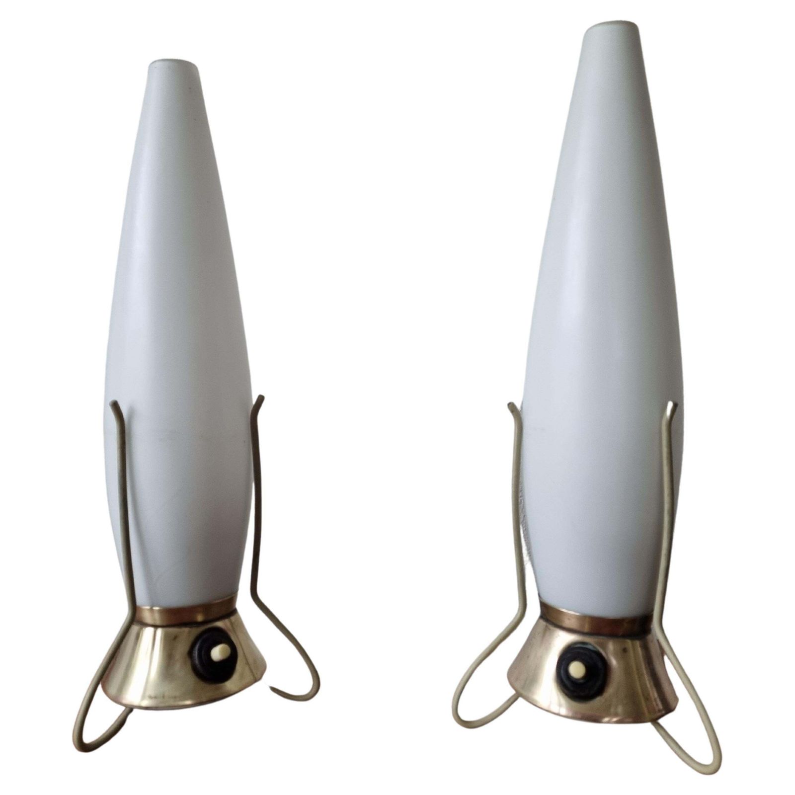 Pair Of Mid Century Table Lamps Zukov, Rockets, 1960s
