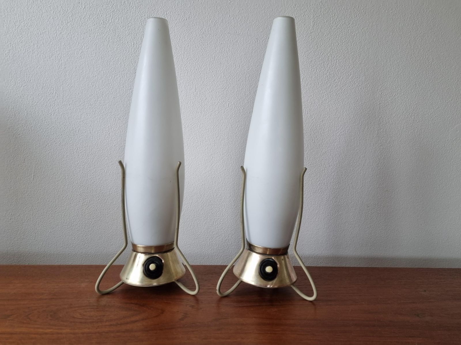 Pair Of Mid Century Table Lamps Zukov, Rockets, 1960s photo furniture