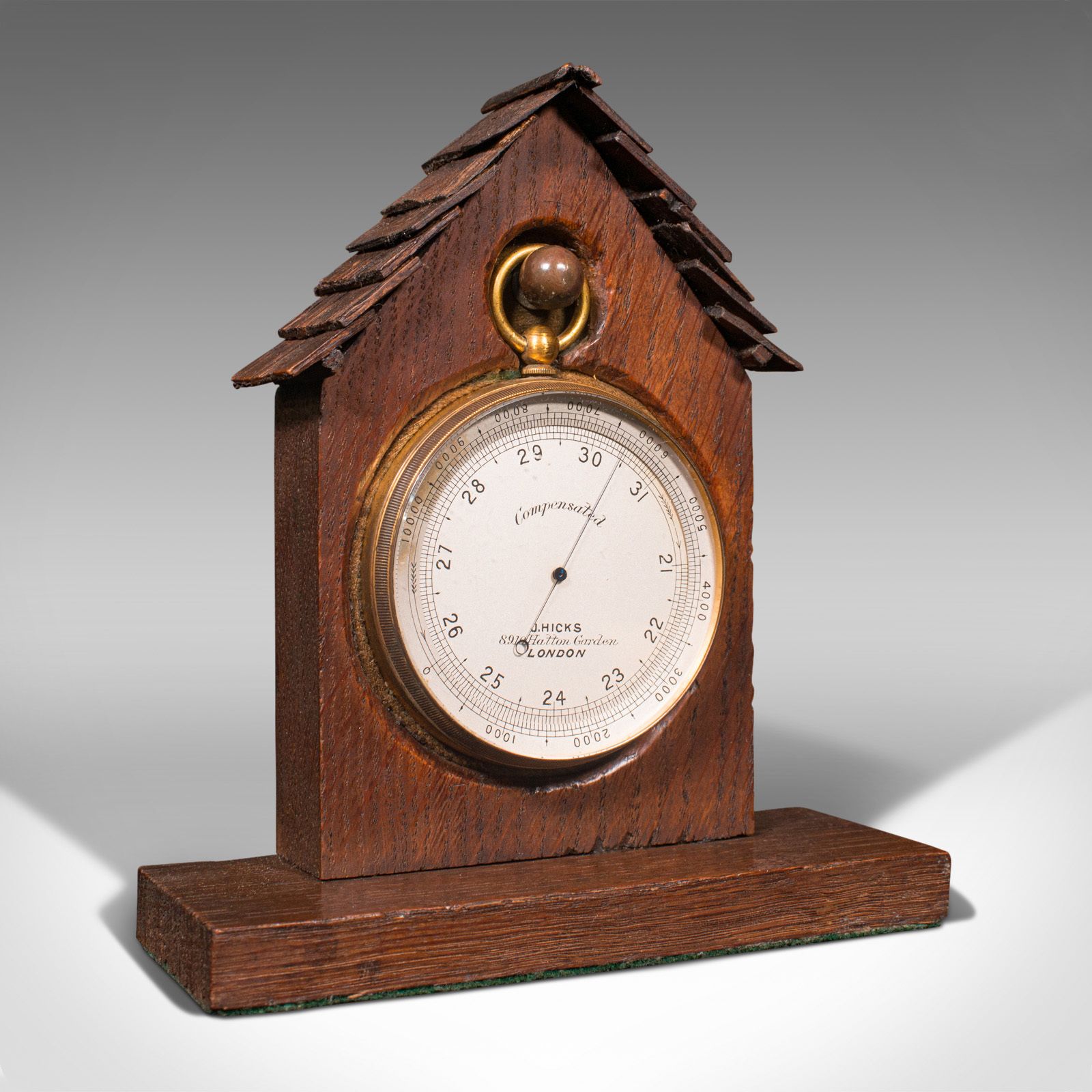Antique Barometer Altimeter, English, Explorer's Instrument, Hicks