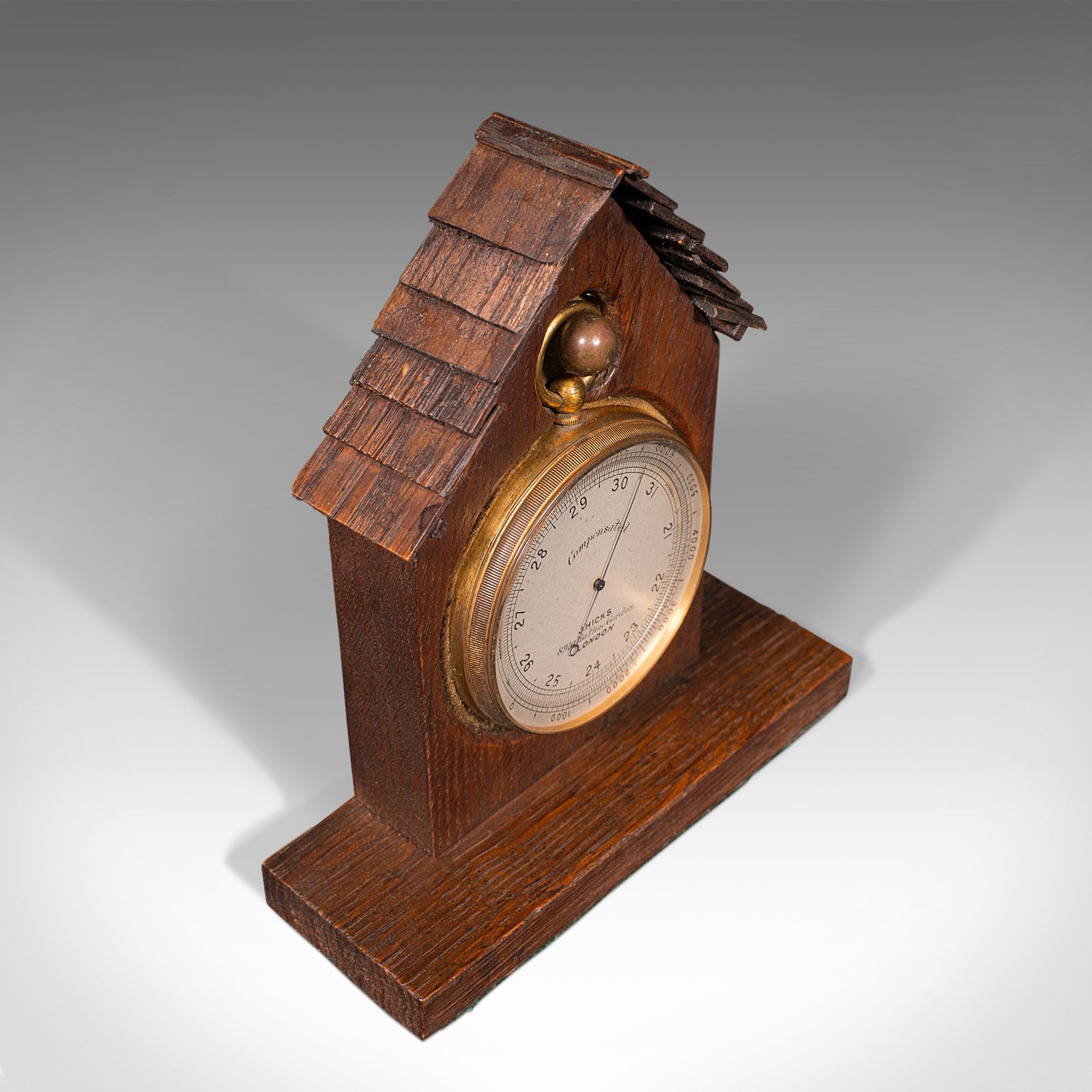 985.0 Antique Barometer Altimeter, English, Explorer's Instrument, Hicks photo