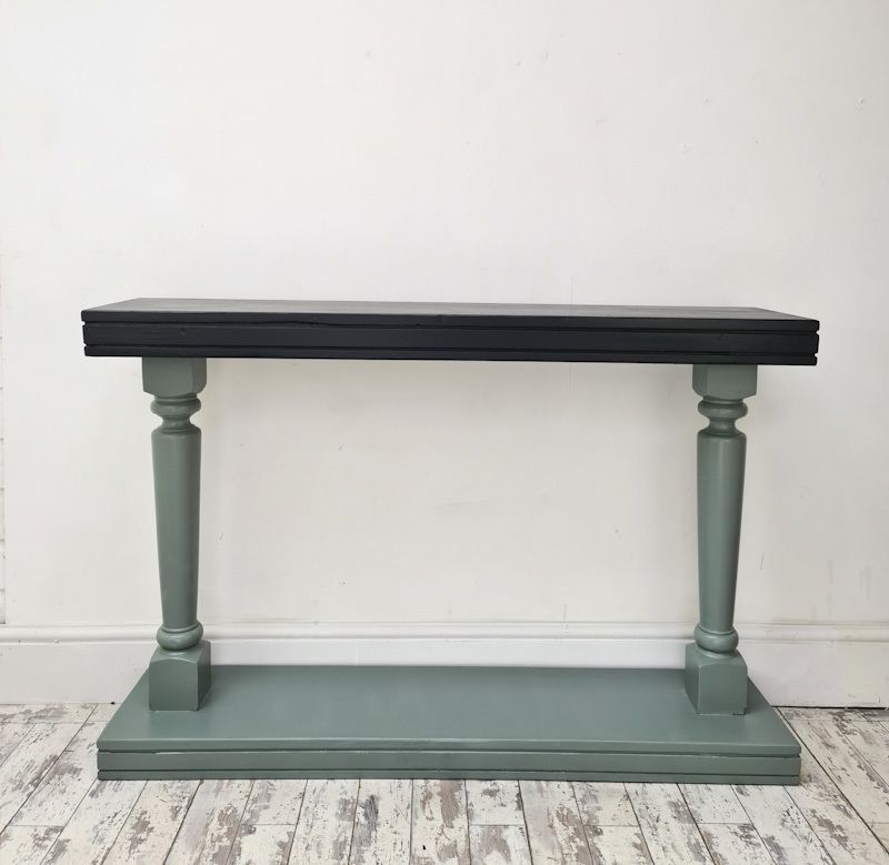 Console Hall Table, Sofa Table, Hand Painted Green And Black photo 395.0