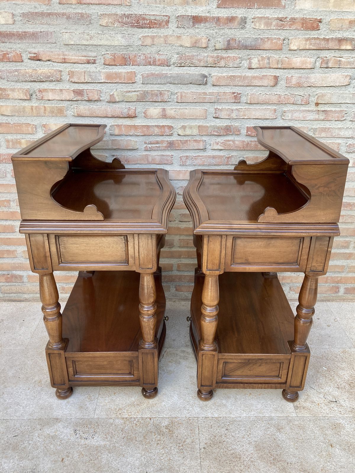 photo buy Pair Of Spanish Mid Century Wood Nightstands