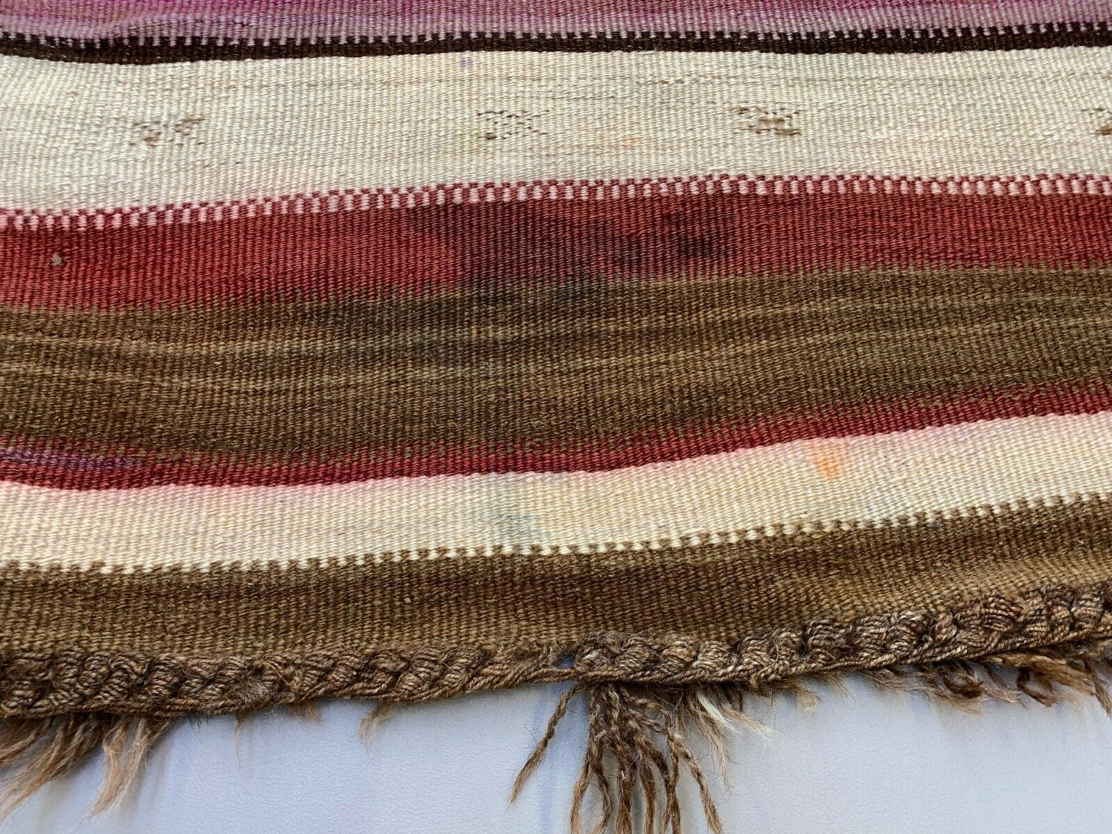 photo furniture Vintage Turkish Kilim 317x170 Cm Wool Kelim Rug Large Purple, Brown, Black