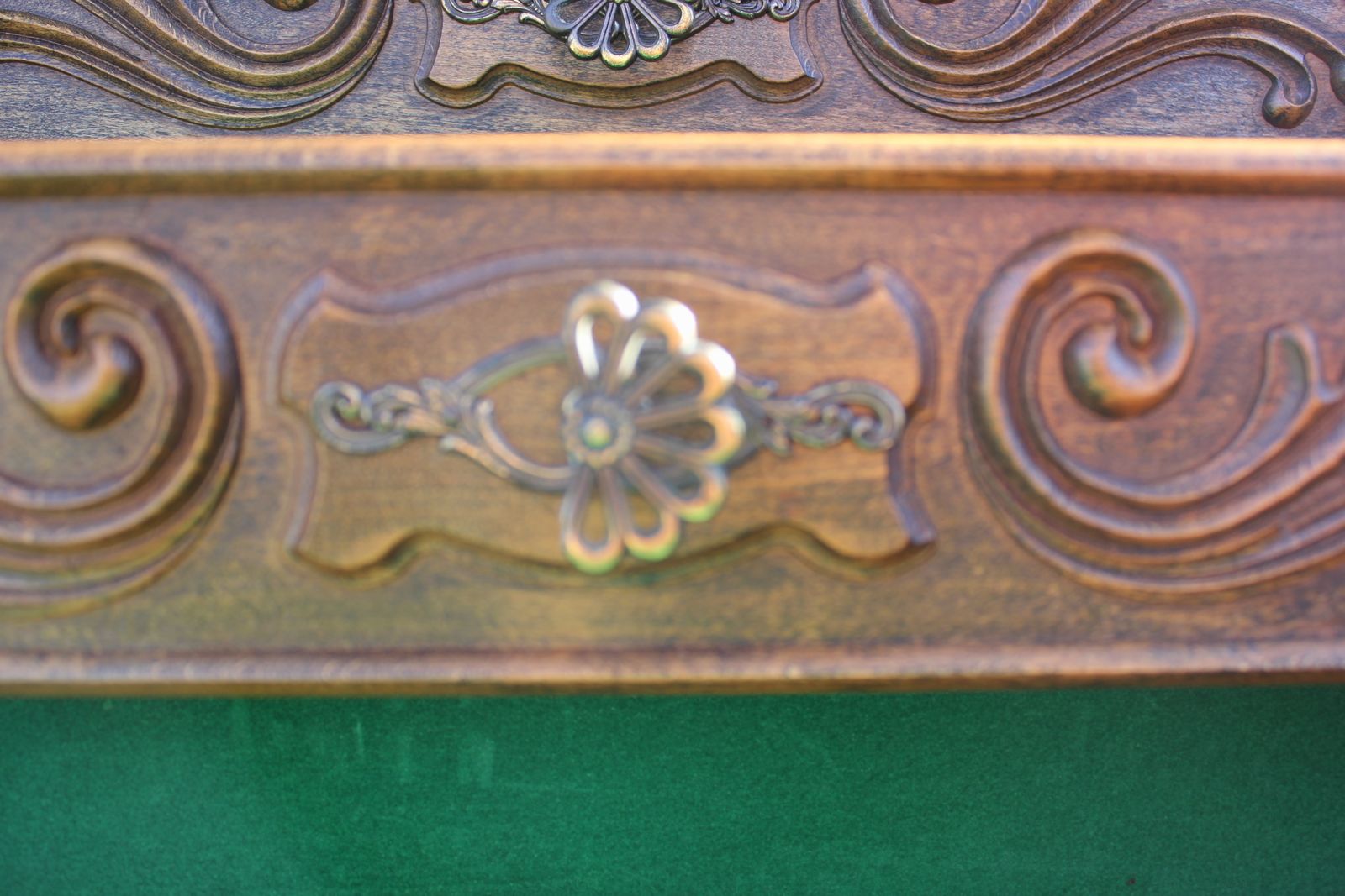 photo for sale Carved Wood Sewing Cabinet With Accordion Drawers Portable Furniture