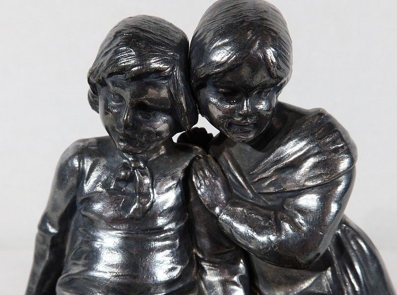 916.7 Pewter Inkwell, Art Nouveau Period – 1900 photo