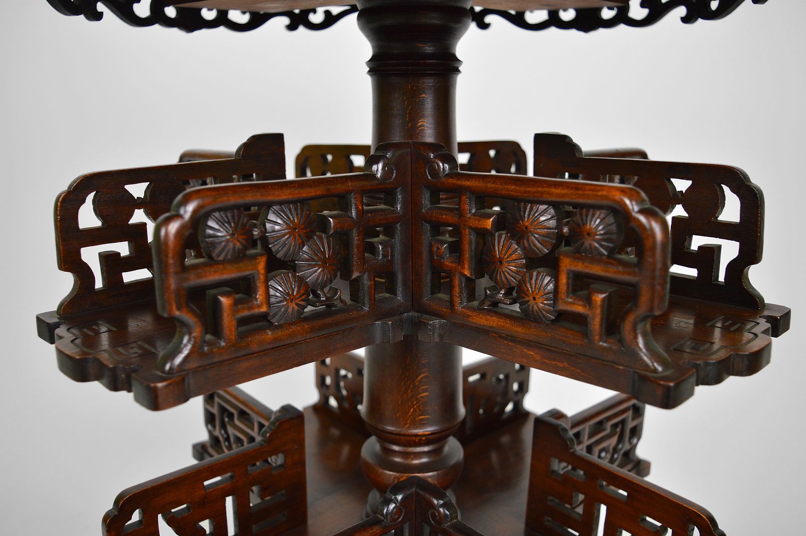 Bookcase Pedestal Table Attributed To Gabriel Viardot, Japonism, Circa 1880 photo vintage