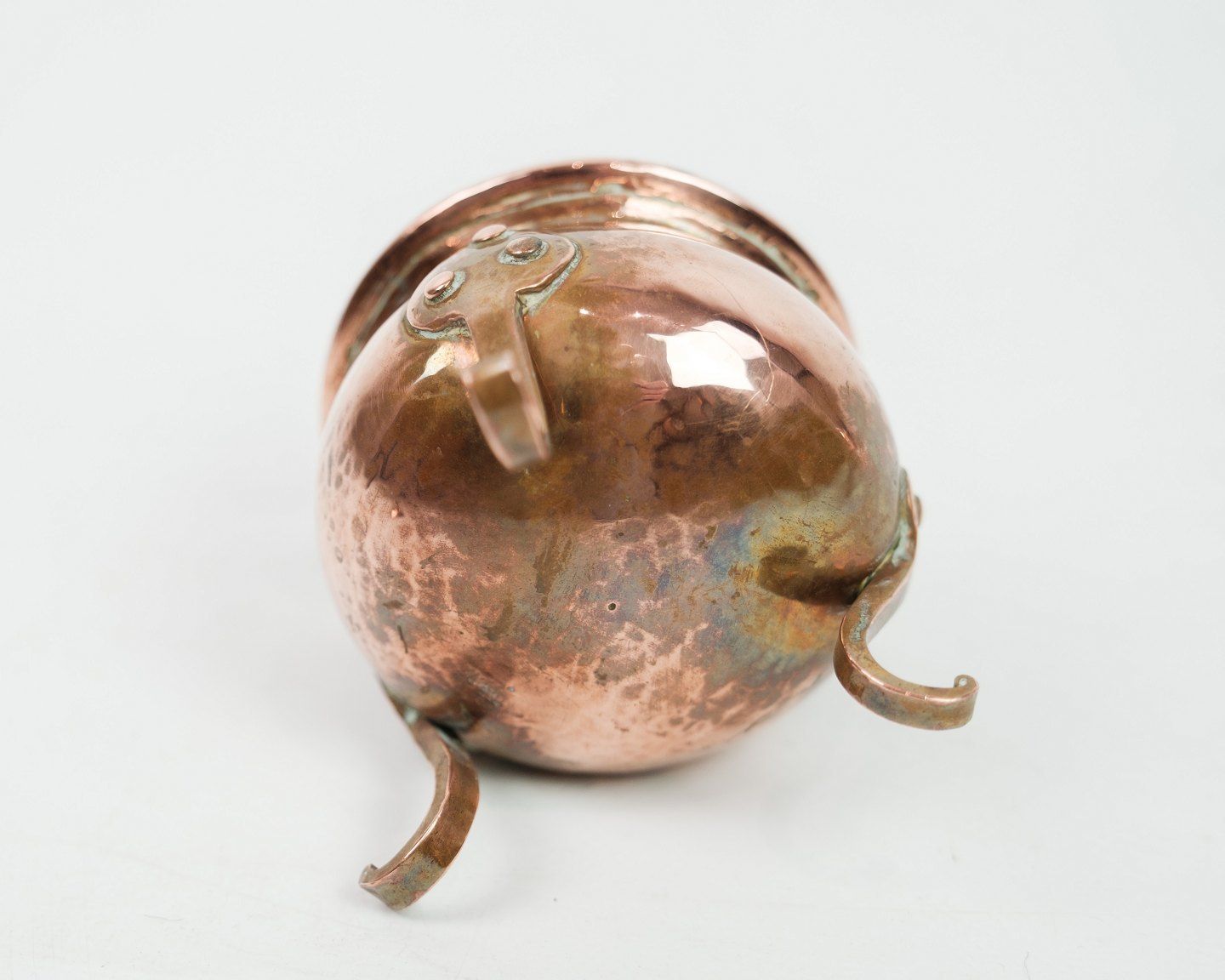 Set Of 3 Copper Parts Coffee Pot Sugar Bowl And Cream Jug From Around 1960s Respectively photo vinterior