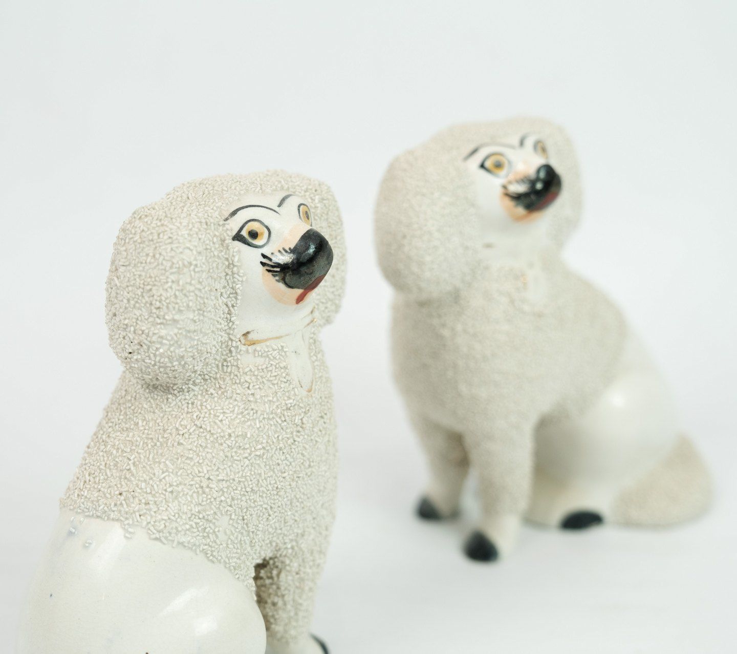 Shaffordshire Dogs, Better Known As Faience Dogs In Faience From Around The 1920s. photo for sale