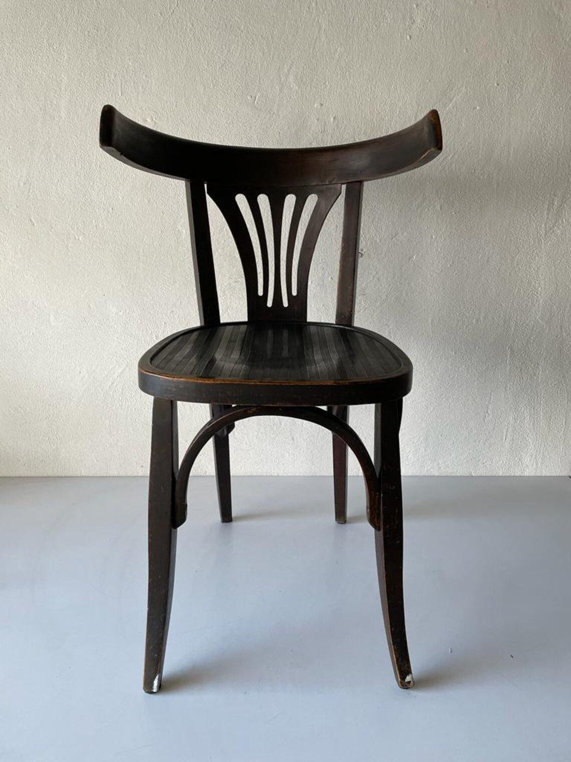 Italian Worn Bentwood Pair Of Chairs, 1950s, Italy photo Furniture