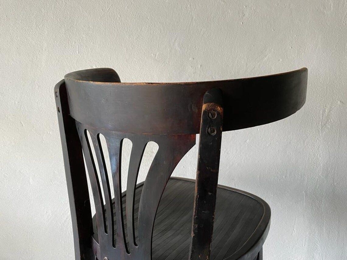 Italian Worn Bentwood Pair Of Chairs, 1950s, Italy photo vintage