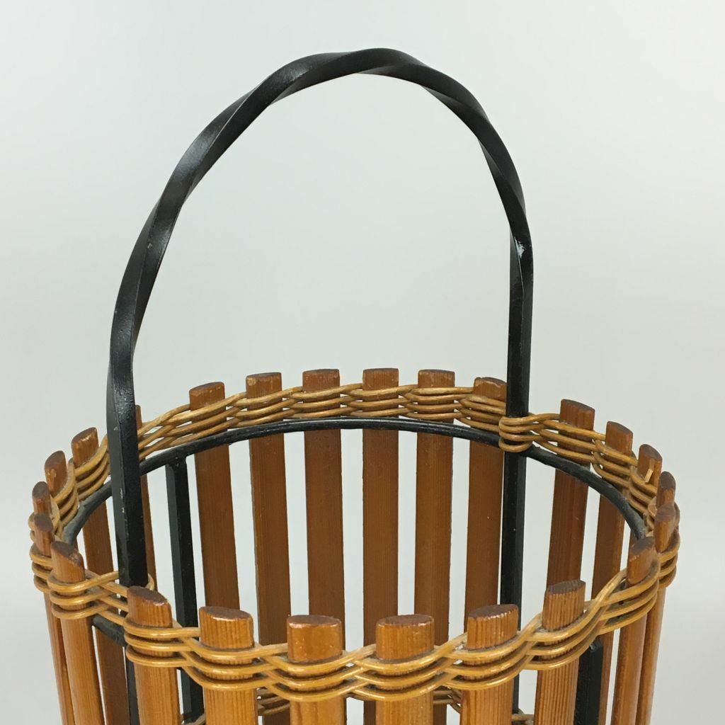 60s 70s Umbrella Stand Umbrella Holder Wood Metal Mid Century Design 60s photo furniture