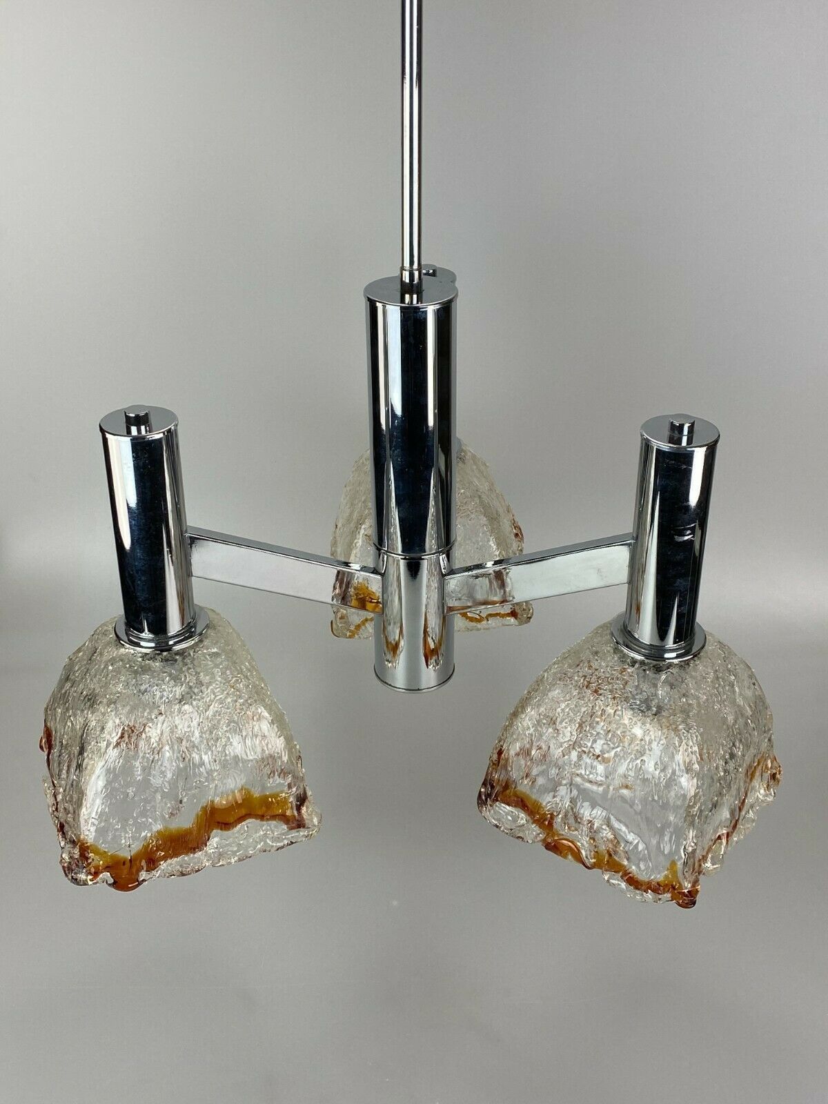 60s 70s Lamp Chrome Chandelier Chandelier Mazzega Murano Glass Design photo Lighting