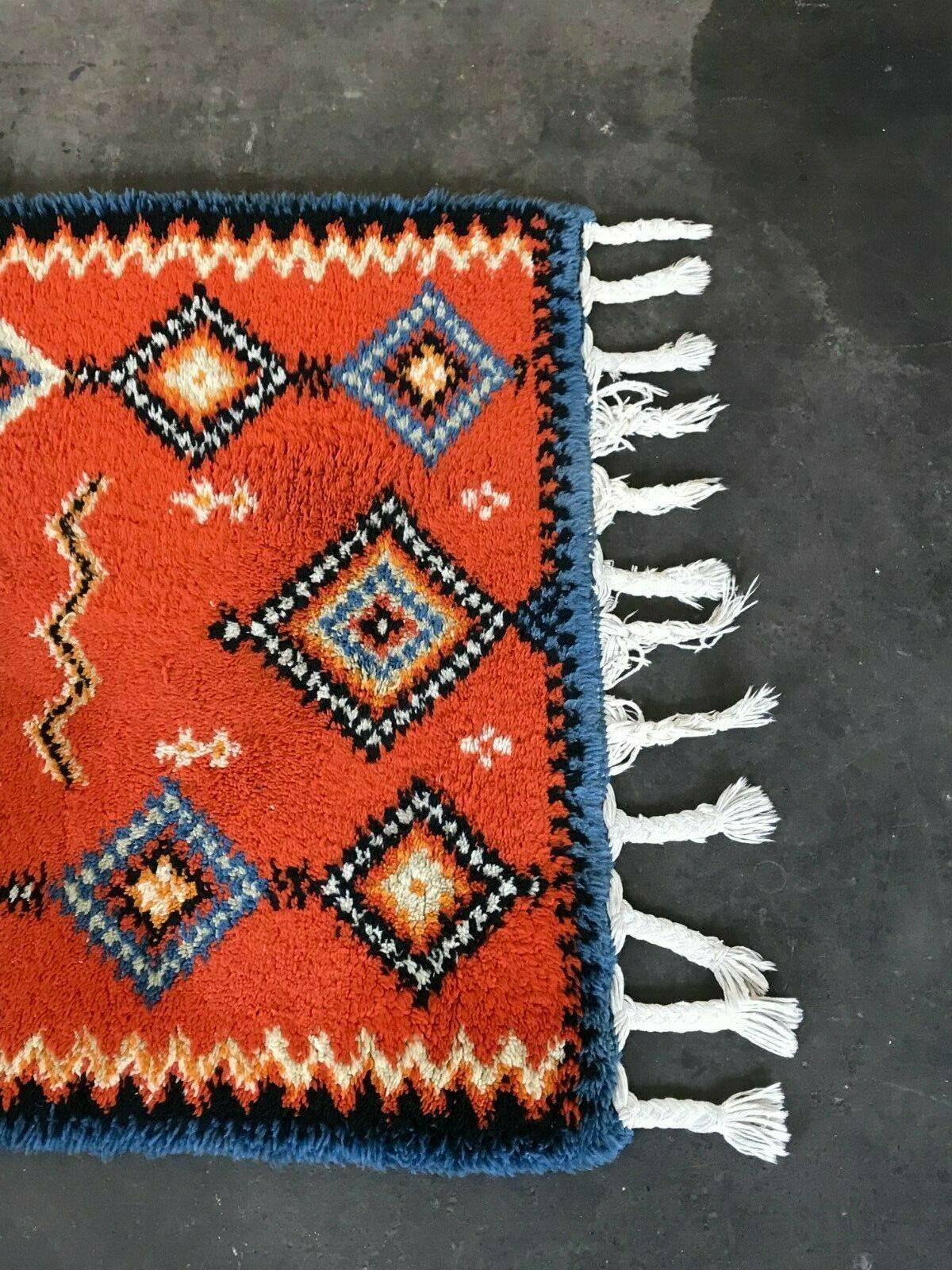 60s 70s Runner Rug Carpet Rug Space Age Flower Power Design 60s 70s photo for sale