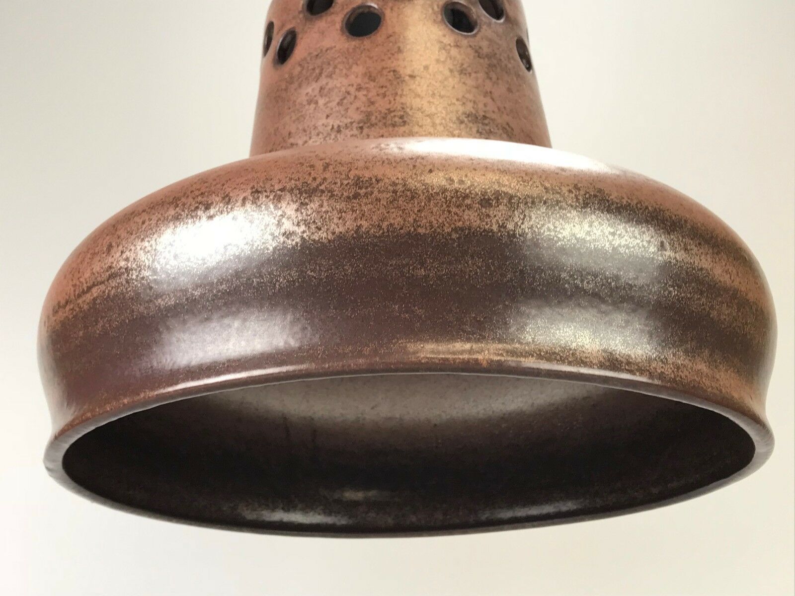 60s 70s Lamp Light Ceiling Lamp Ceramic Mid Century Space Age Brown photo 99.0