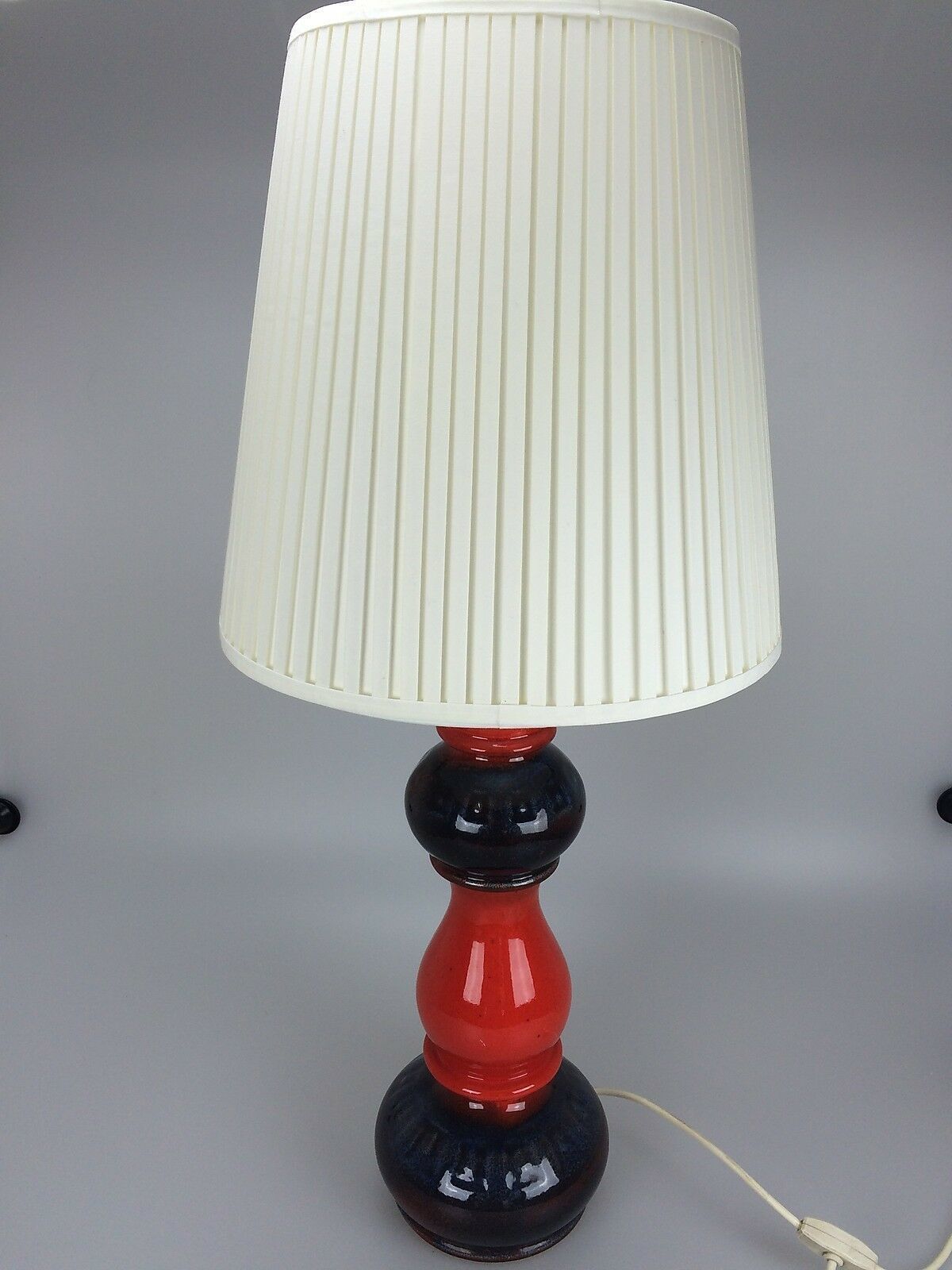 70er Jahre Lampe Leuchte Tischlampe Tischleuchte Keramik Space Age Design Rot