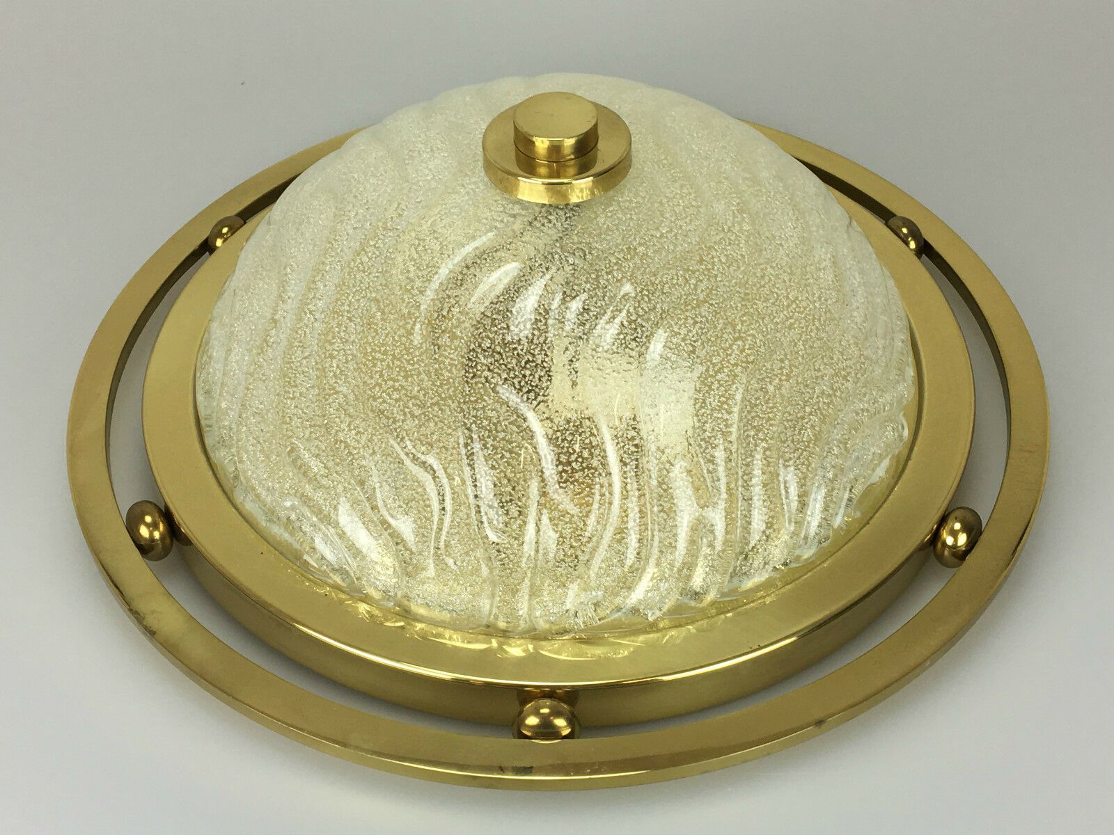 60s 70s Lamp Luminaire Plafoniere Flush Mount Ice Glass Space Age Design