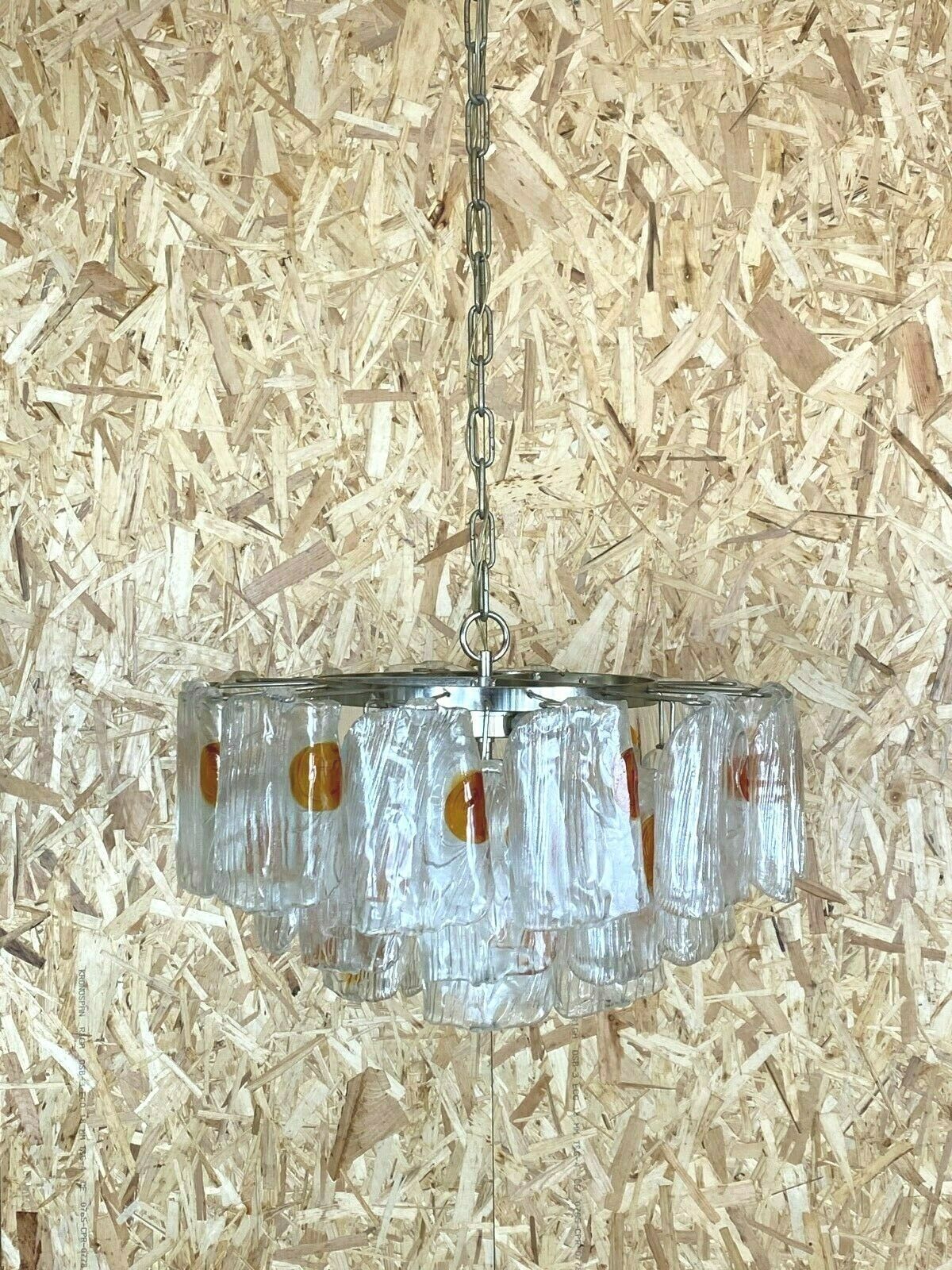 Xl 60s 70s Murano Glass Chrome Chandelier Chandelier Glass Space Age 60s photo furniture