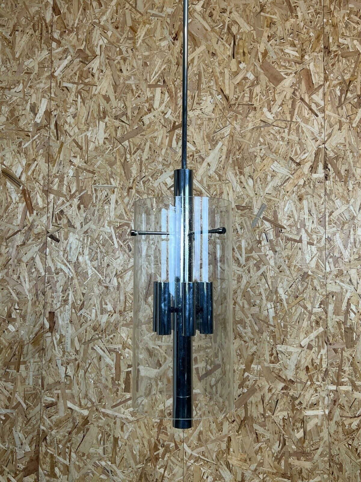 60s 70s Chandelier Huge Chandelier Pendant Lamp Limburg Glass & Chrome Design photo furniture