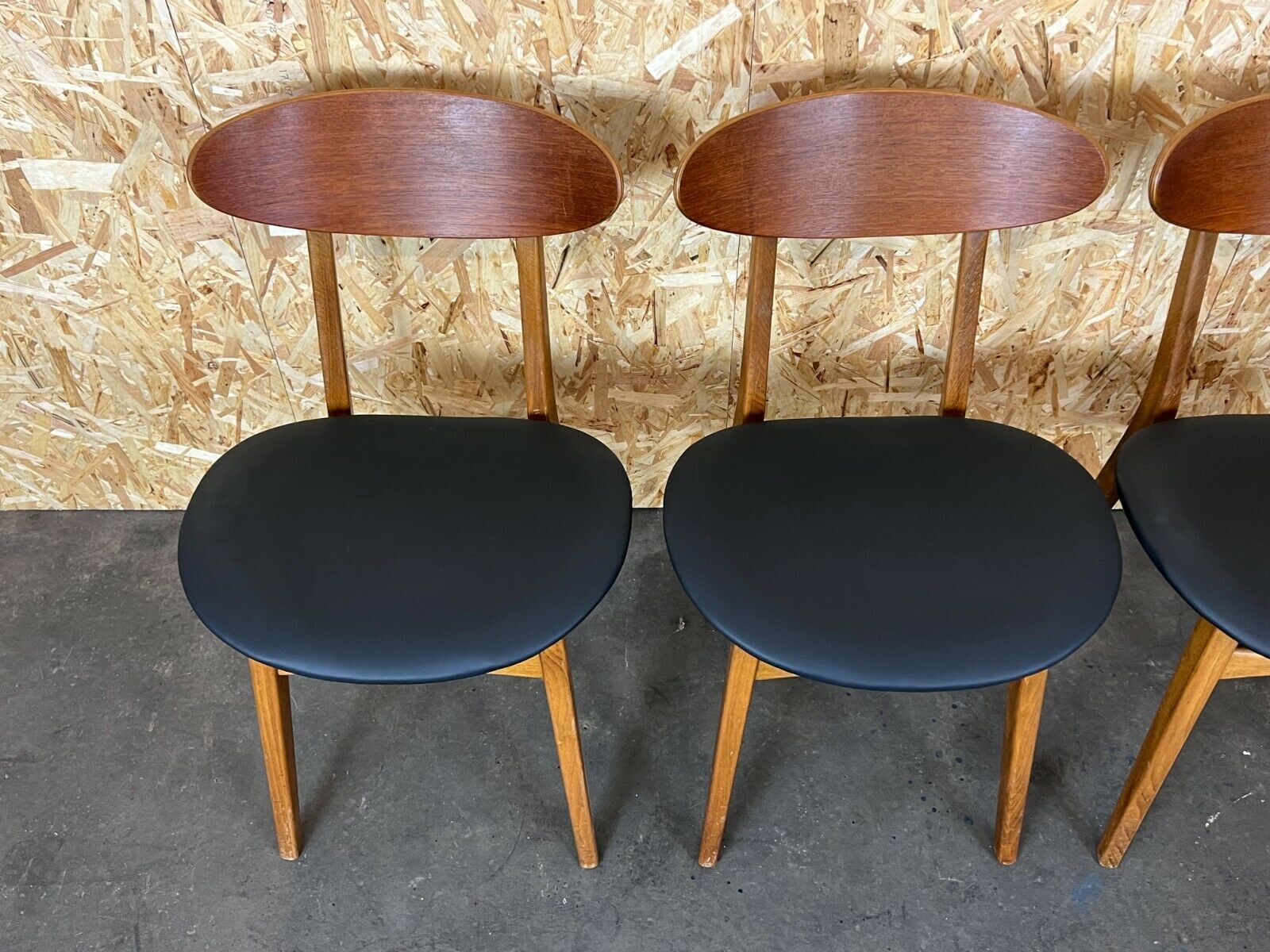 4x 60s 70s Teak Chairs Chair Dining Chair Danish Modern Design 60s 70s photo for sale