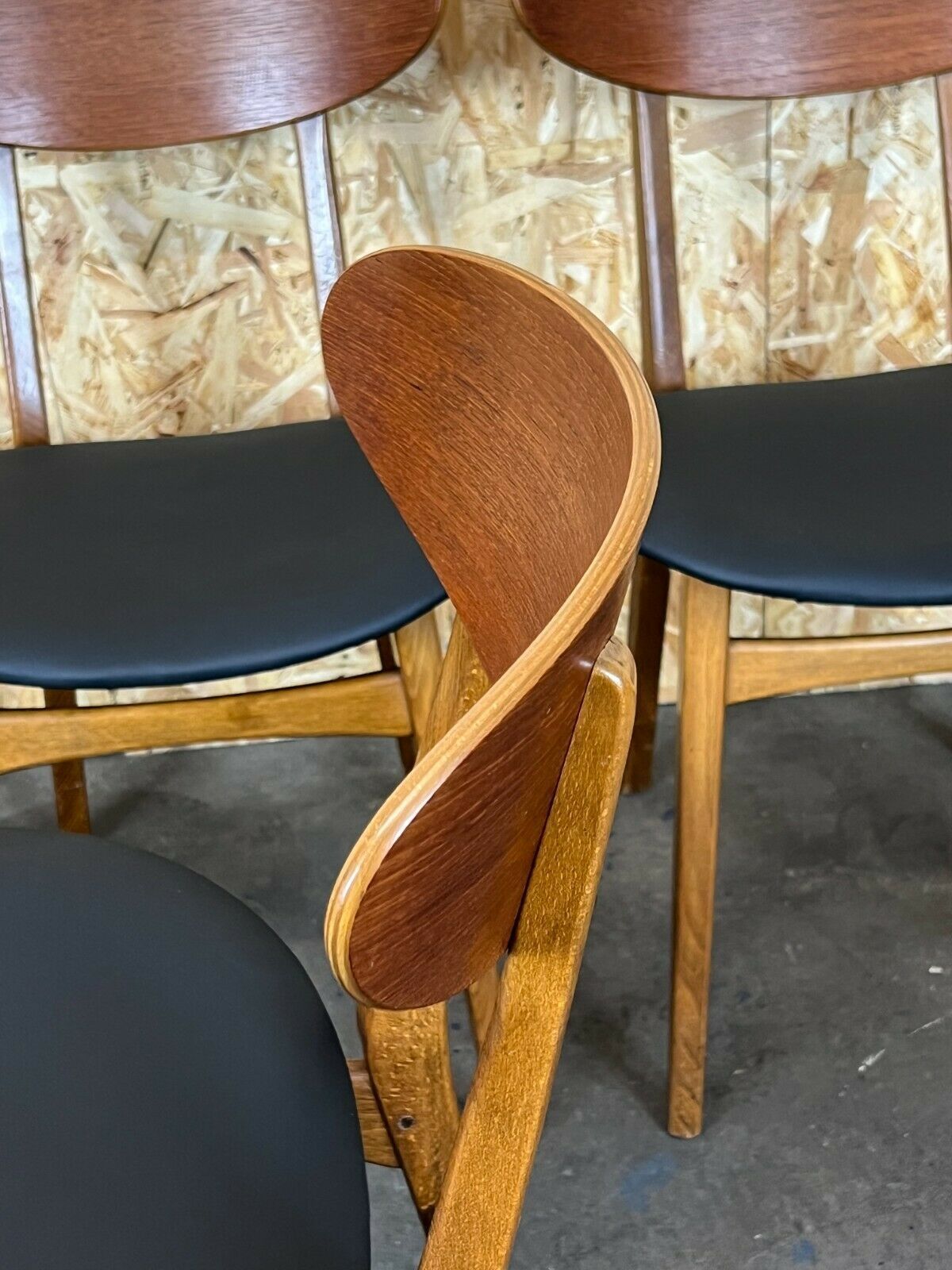 Furniture 4x 60s 70s Teak Chairs Chair Dining Chair Danish Modern Design 60s 70s photo