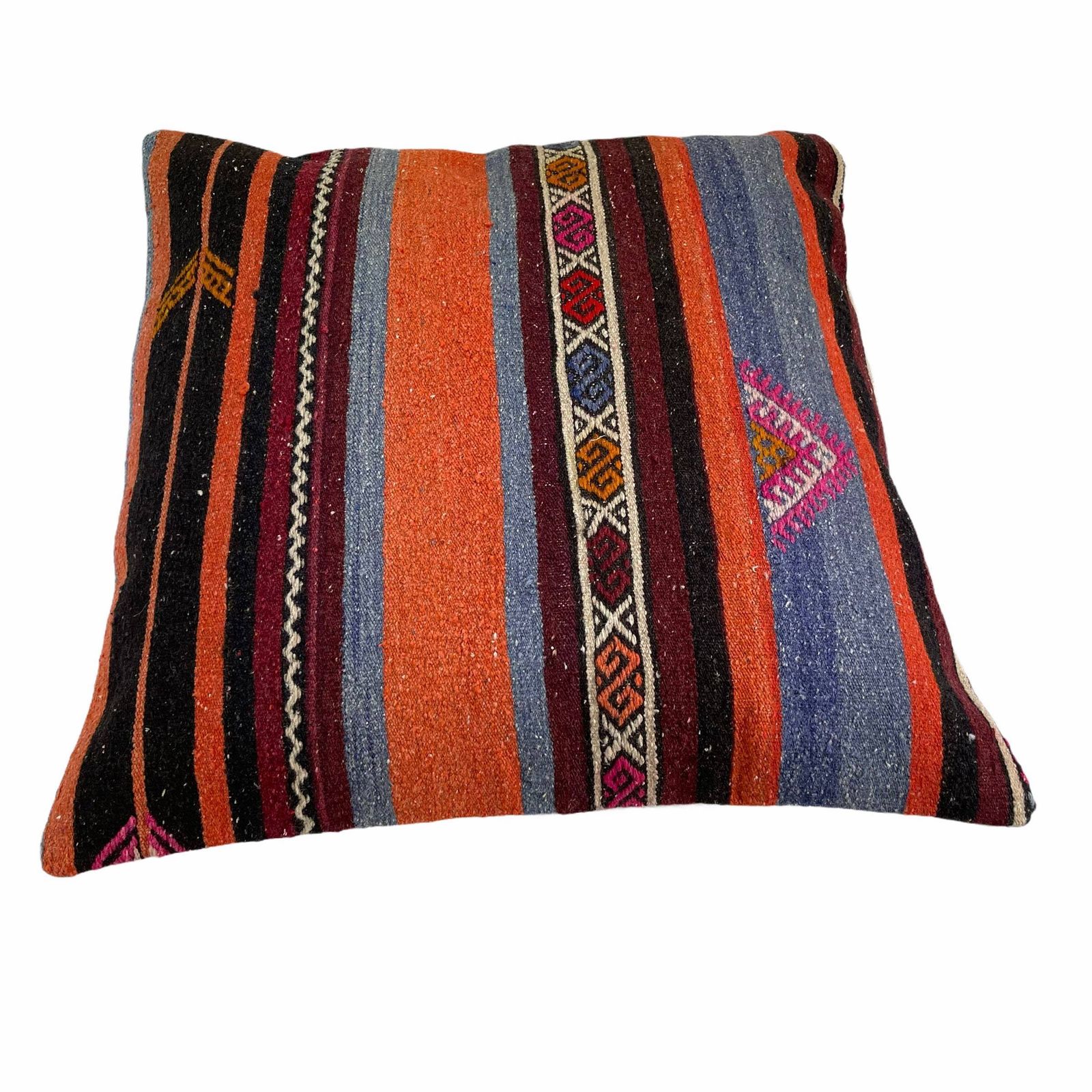 Kilim Pillow 60 X 60 Cm Tapis Kelim Kilim Pillow Cover, Vintage Meditation Bench Kelim Teppich Boho Kilim Cushion Kilim Sofa Turkish Pillow photo vinterior
