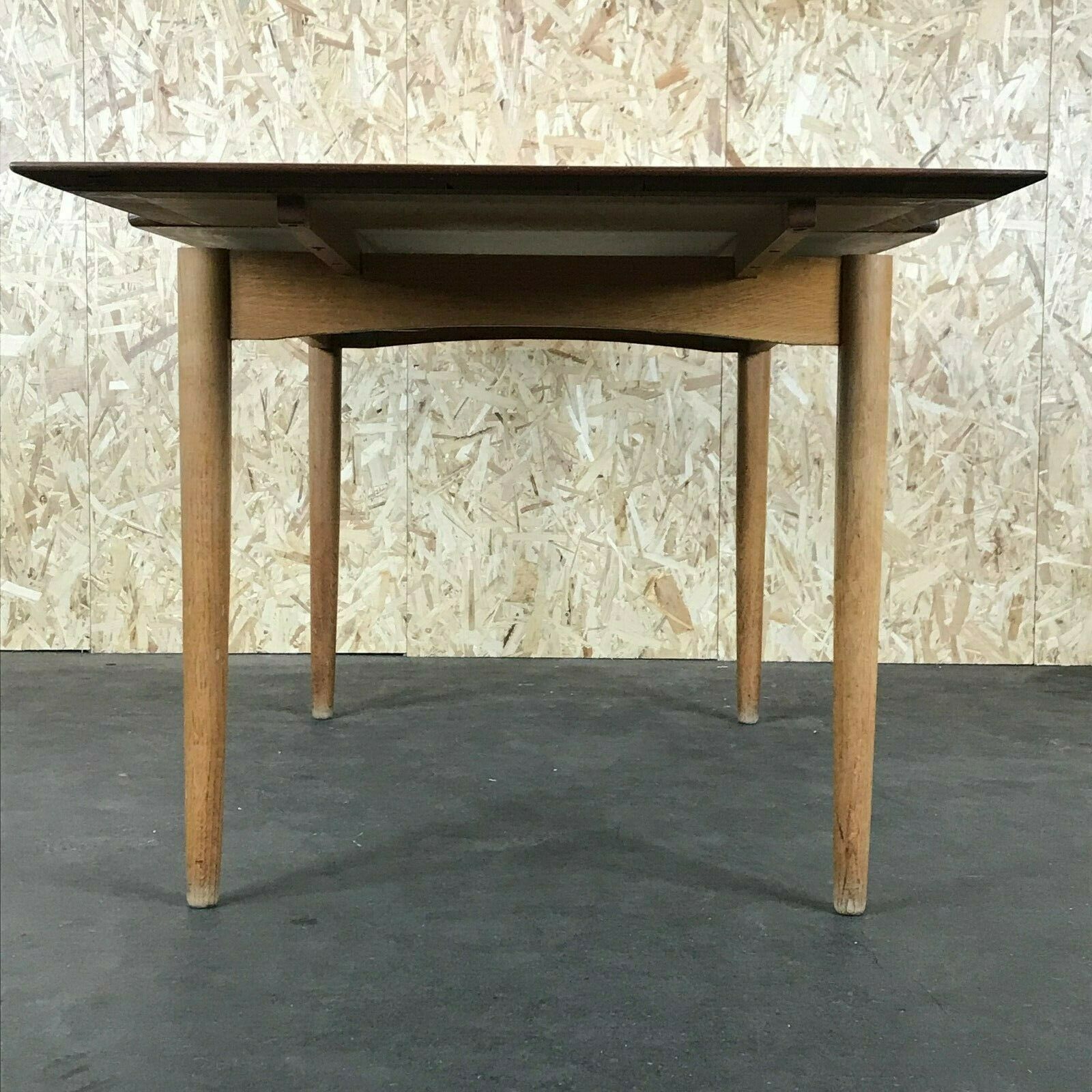 Oak Teak Dining Table Danish Modern Design Denmark 60s photo vintage