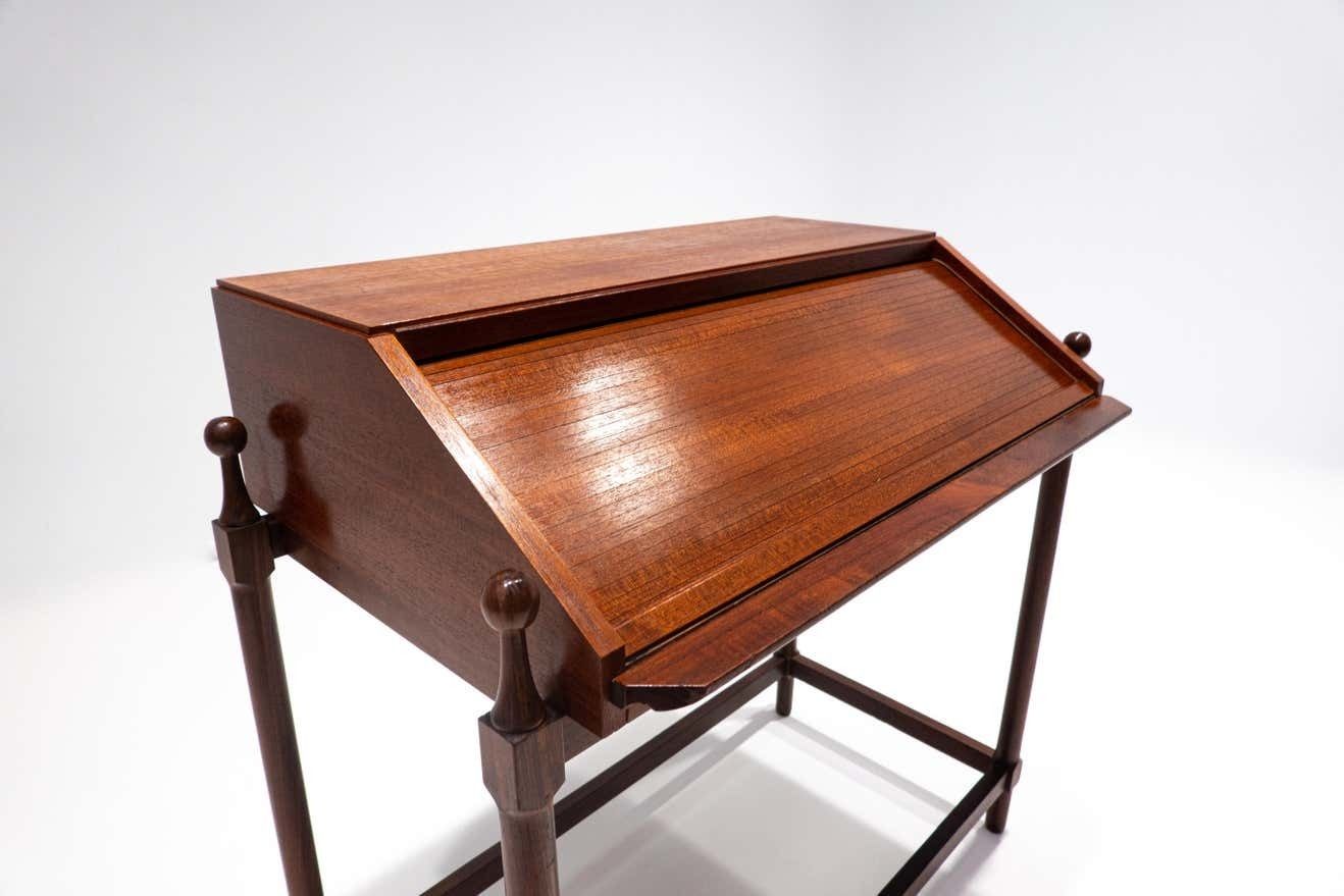 Mid Century Modern Wooden Writing Desk By Fratelli Proserpio, Italy, 1960s photo Furniture