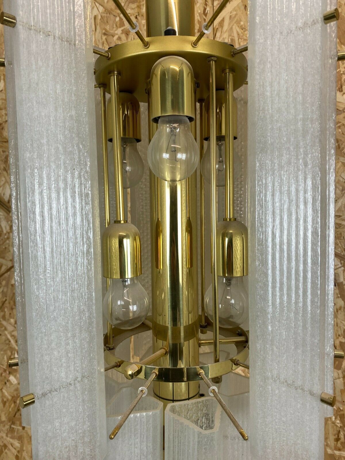 photo for sale 60s 70s Chandelier Huge Murano Ice Glass Chandelier Pendant Lamp Limburg 60s