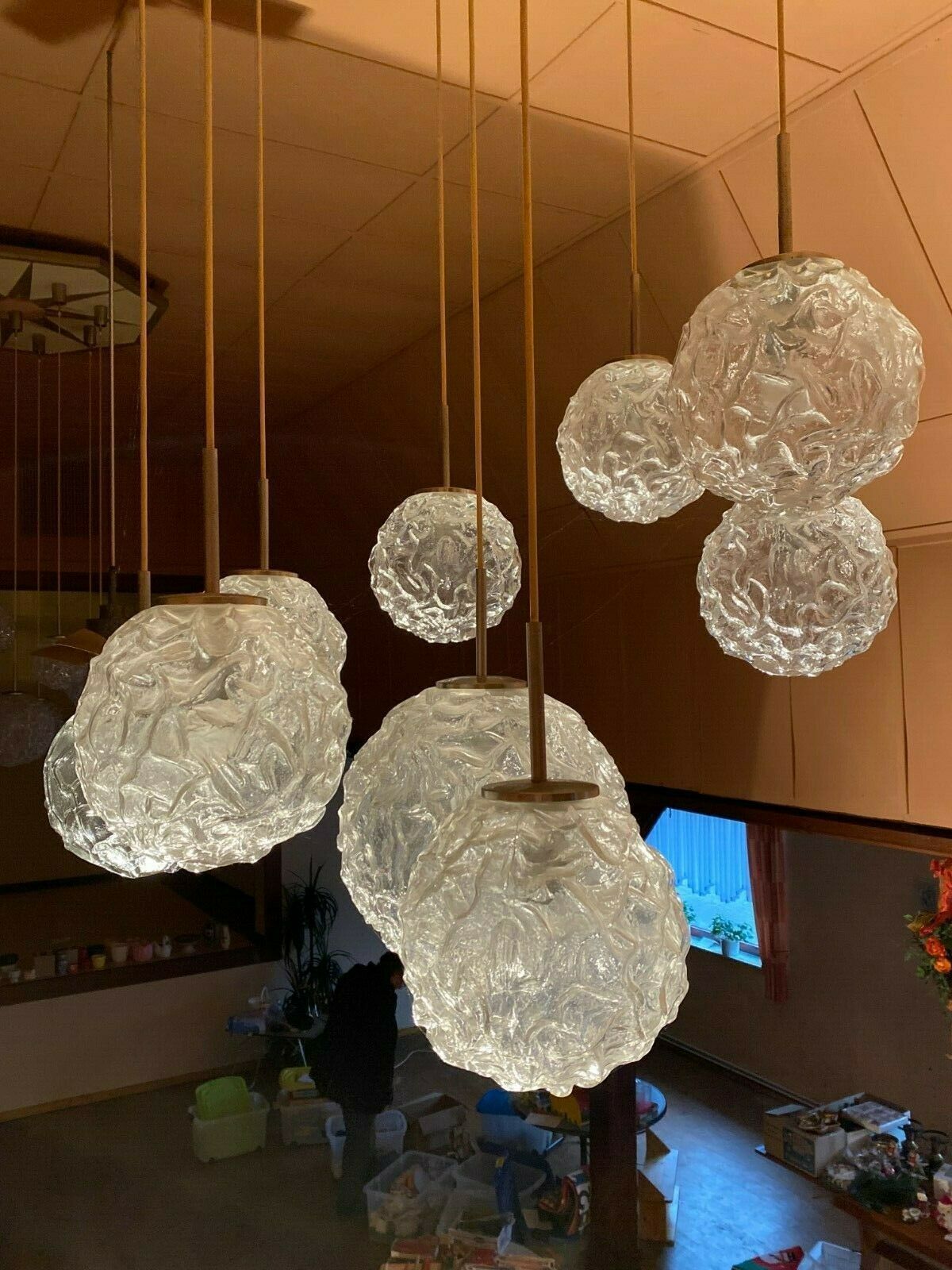 Xxl 60s 70s Ceiling Light Hanging Lamp Cascade Lamp Hillebrand Design 60s photo vinterior