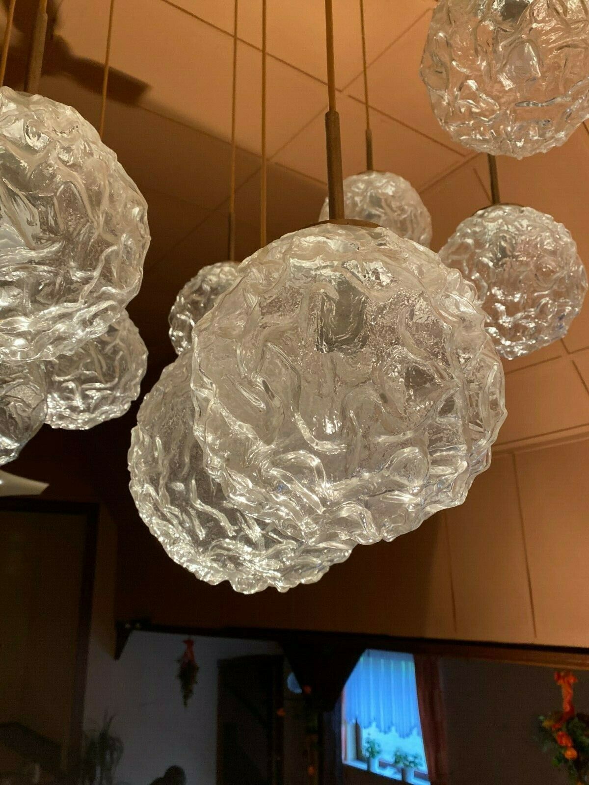 Xxl 60s 70s Ceiling Light Hanging Lamp Cascade Lamp Hillebrand Design 60s photo vintage