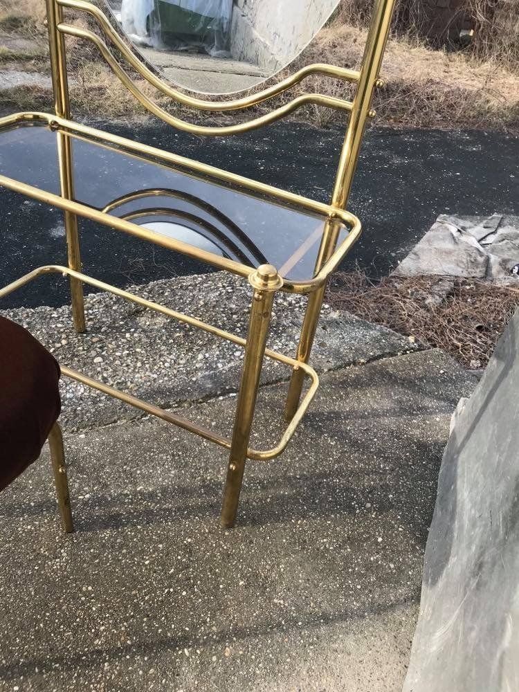 Brass Dressing Table & Stool, 1950s, Set Of 2 photo 1000.0