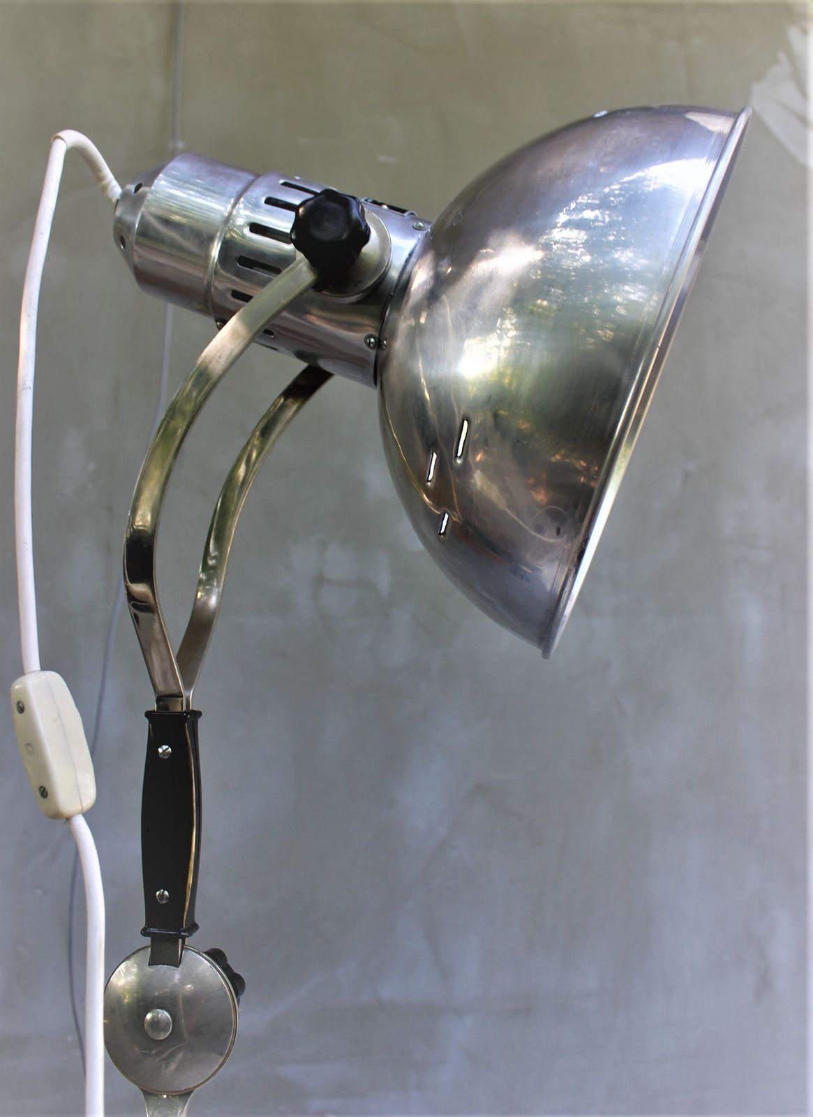 photo for sale Industrial Table Lamp 70s Light Factory Design Nickel And Steel