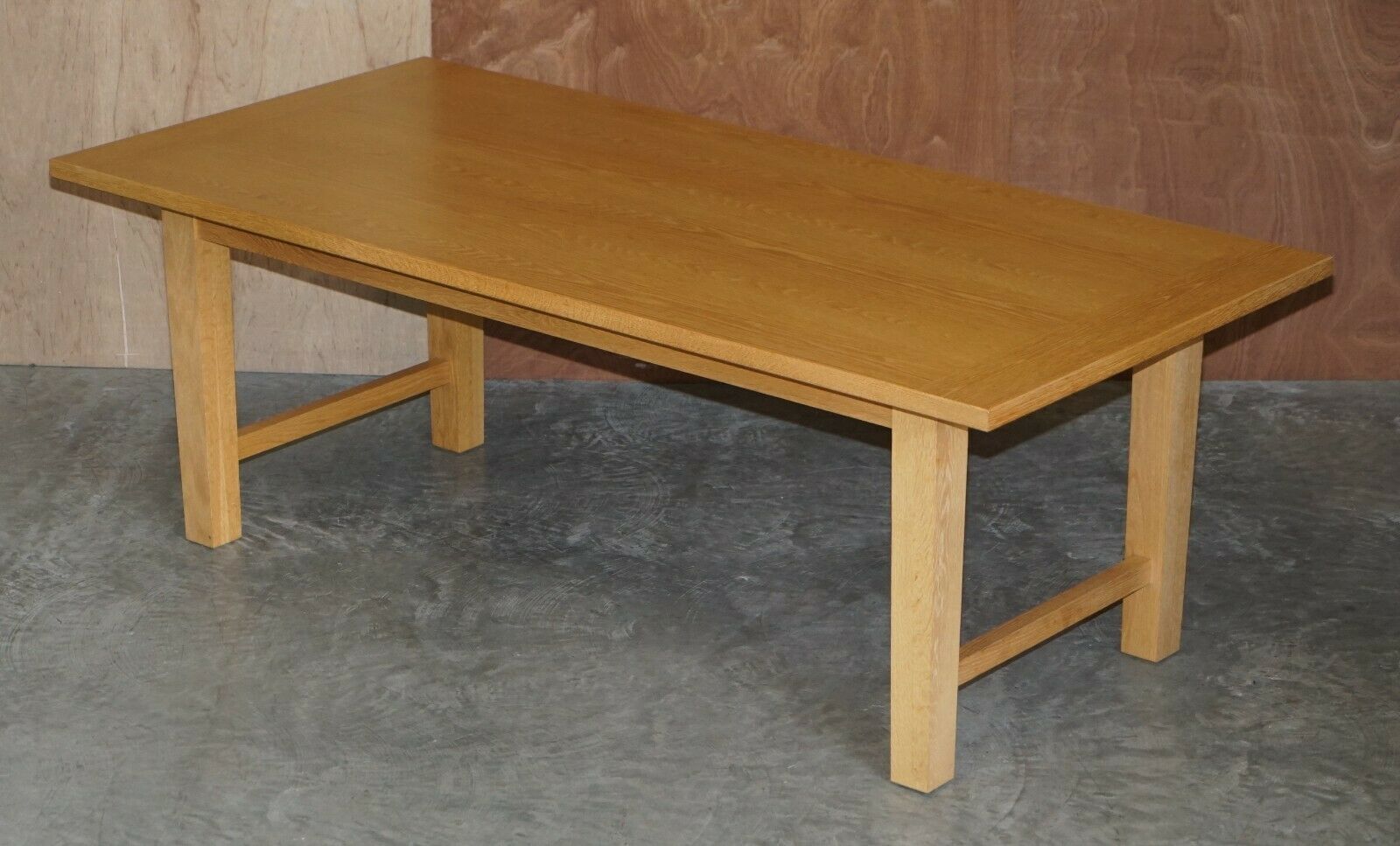 Habitat English Oak Dining Table & 8 Potocco Leather Dining Chairs photo furniture