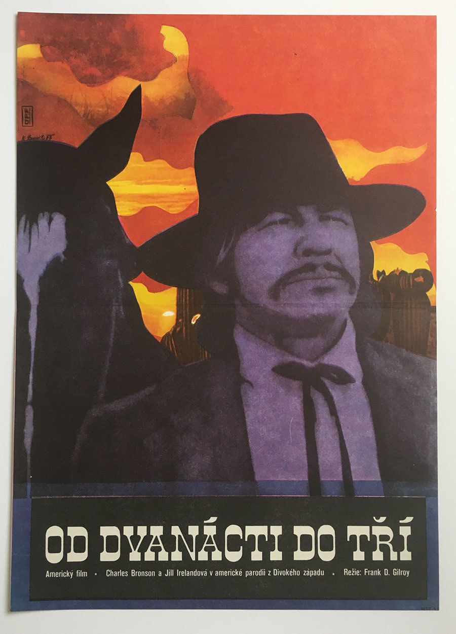 Original Film Poster, From Noon Till Three, Karel Zavadil, 1977, Genuine Czech Vintage Print