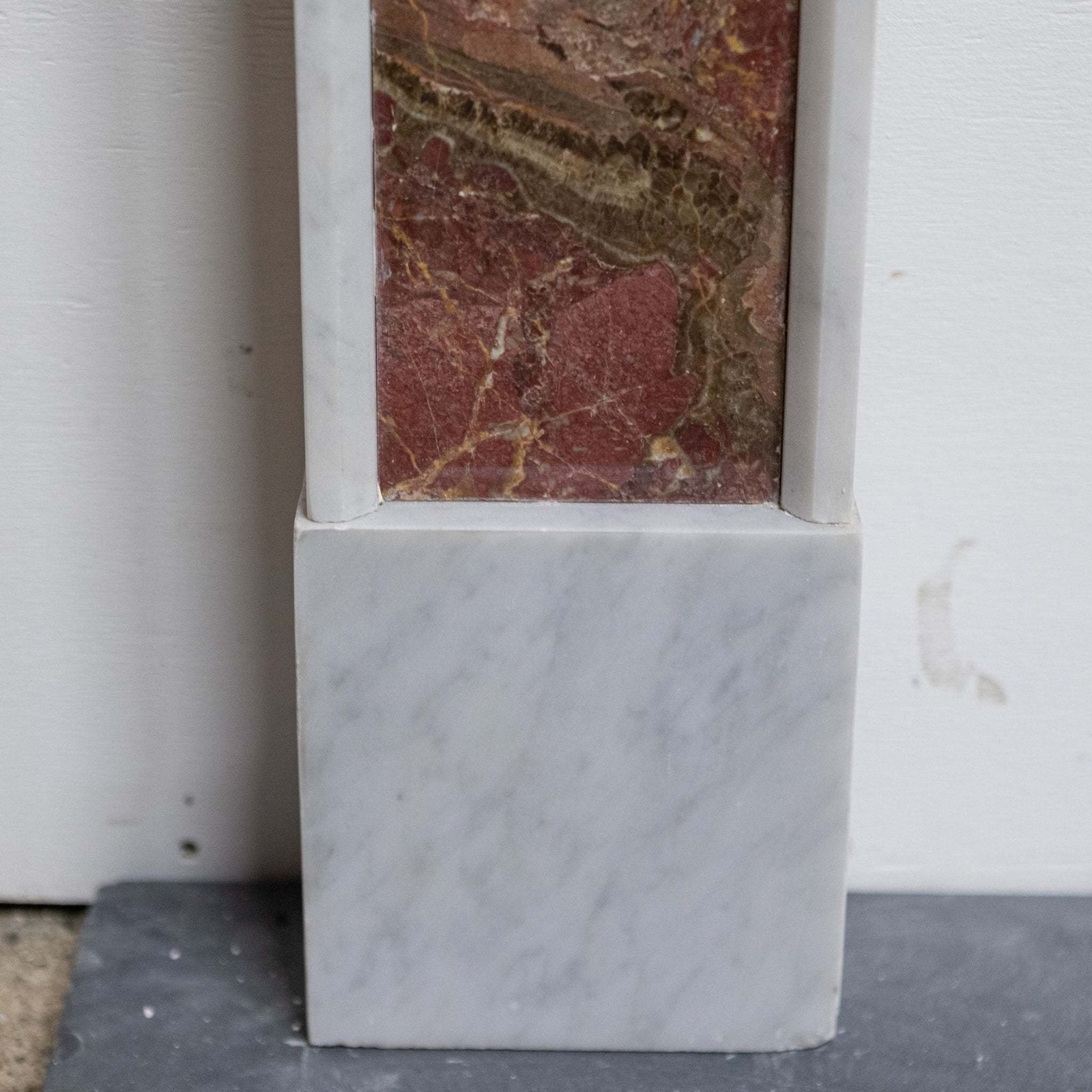 Regency Style Carrara & Rouge Marble Fireplace Surround photo vinterior