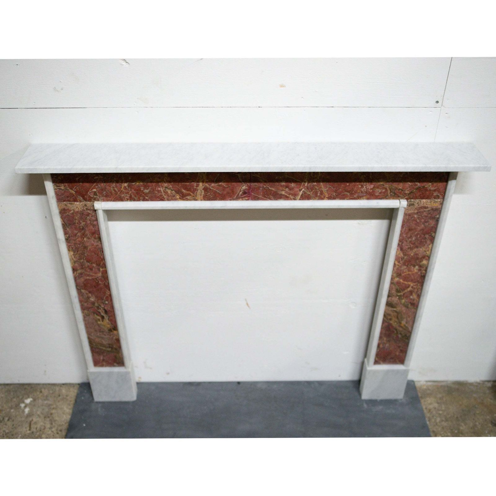 Home Fixtures Regency Style Carrara & Rouge Marble Fireplace Surround photo