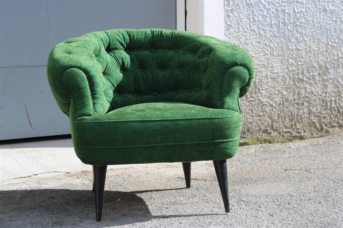 Pair Of Armchairs Guglielmo Ulrich Green Velvet Italian Design photo Furniture