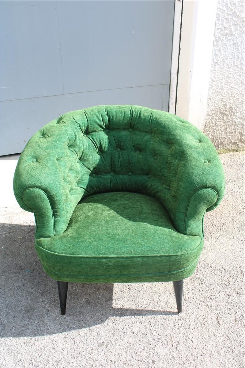 Pair Of Armchairs Guglielmo Ulrich Green Velvet Italian Design photo vinterior