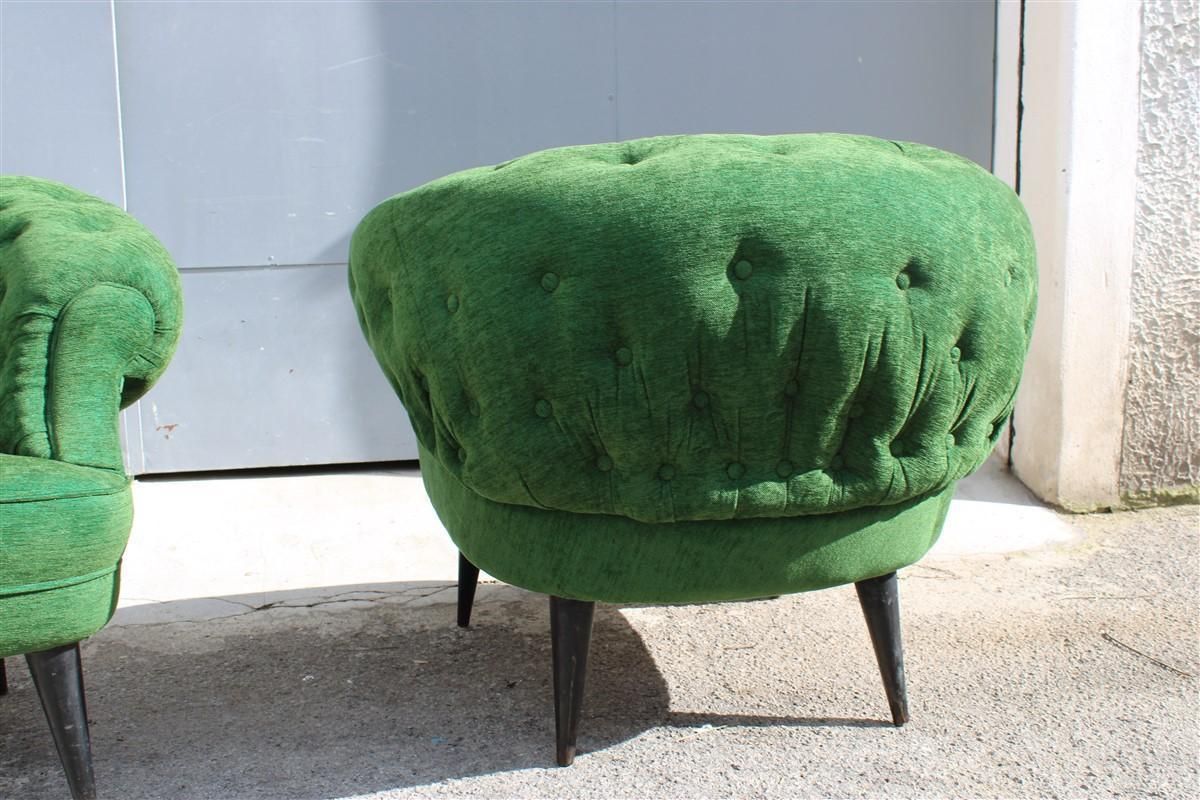 Furniture Pair Of Armchairs Guglielmo Ulrich Green Velvet Italian Design photo