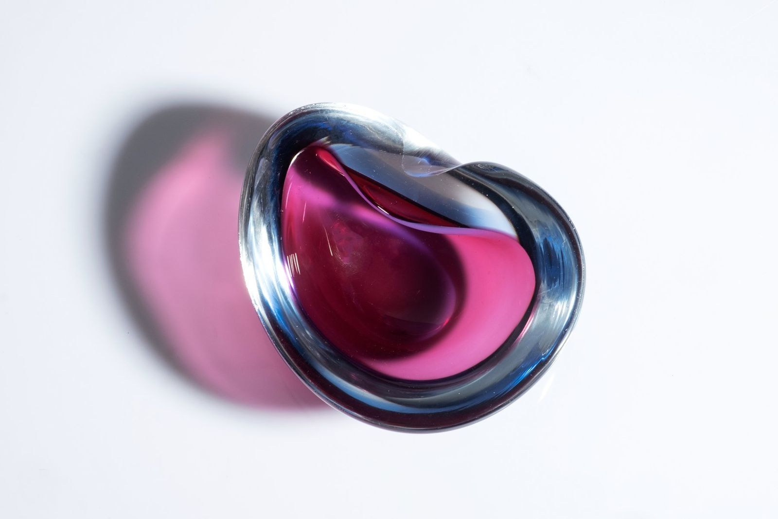 Italian Sommerso Murano Glass Vide Poche By Flavio Poli For Seguso photo for sale