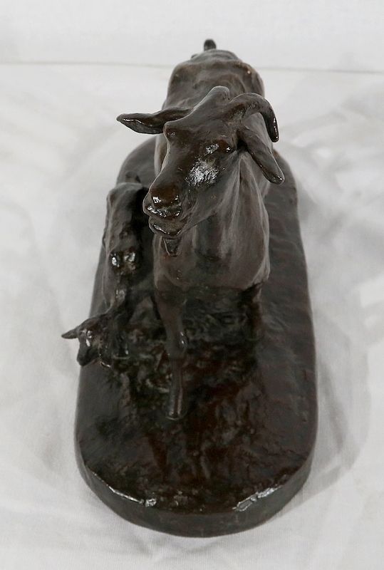 Bronze "Goat And Its Kids" By A.Bitter, 1st Part Of The 20th Century photo 3553.5