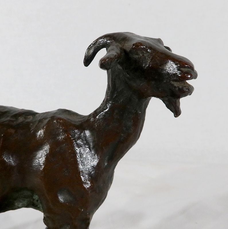 photo furniture Bronze "Goat And Its Kids" By A.Bitter, 1st Part Of The 20th Century