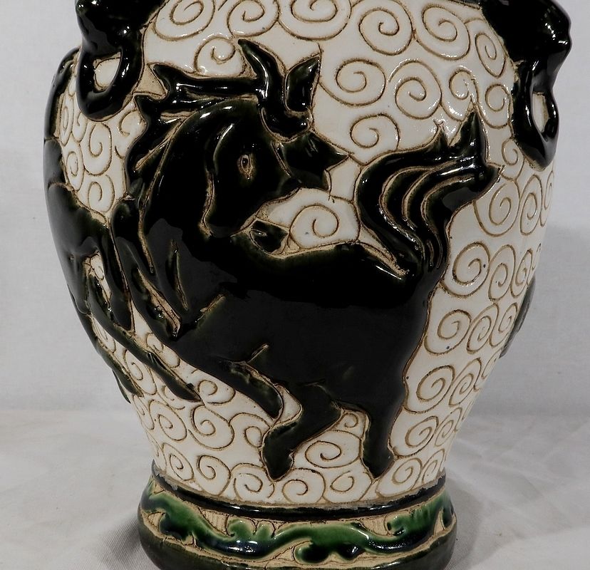 Home Decor Glazed Ceramic Vase, China, 2nd Part Of The 19th Century photo