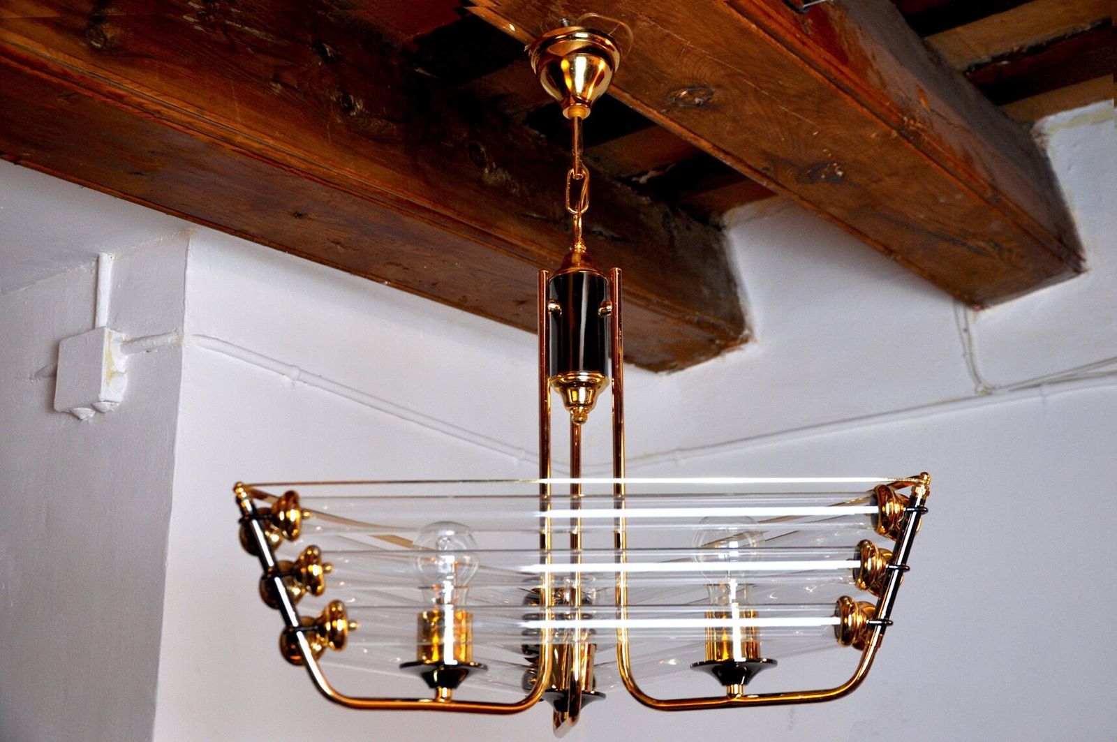 Tubular Venini Chandelier Murano Glass 1970 Italy photo for sale