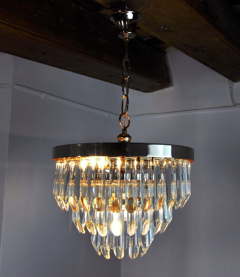 Venini Glass Chandelier 3 Levels Italy 1970 photo vinterior