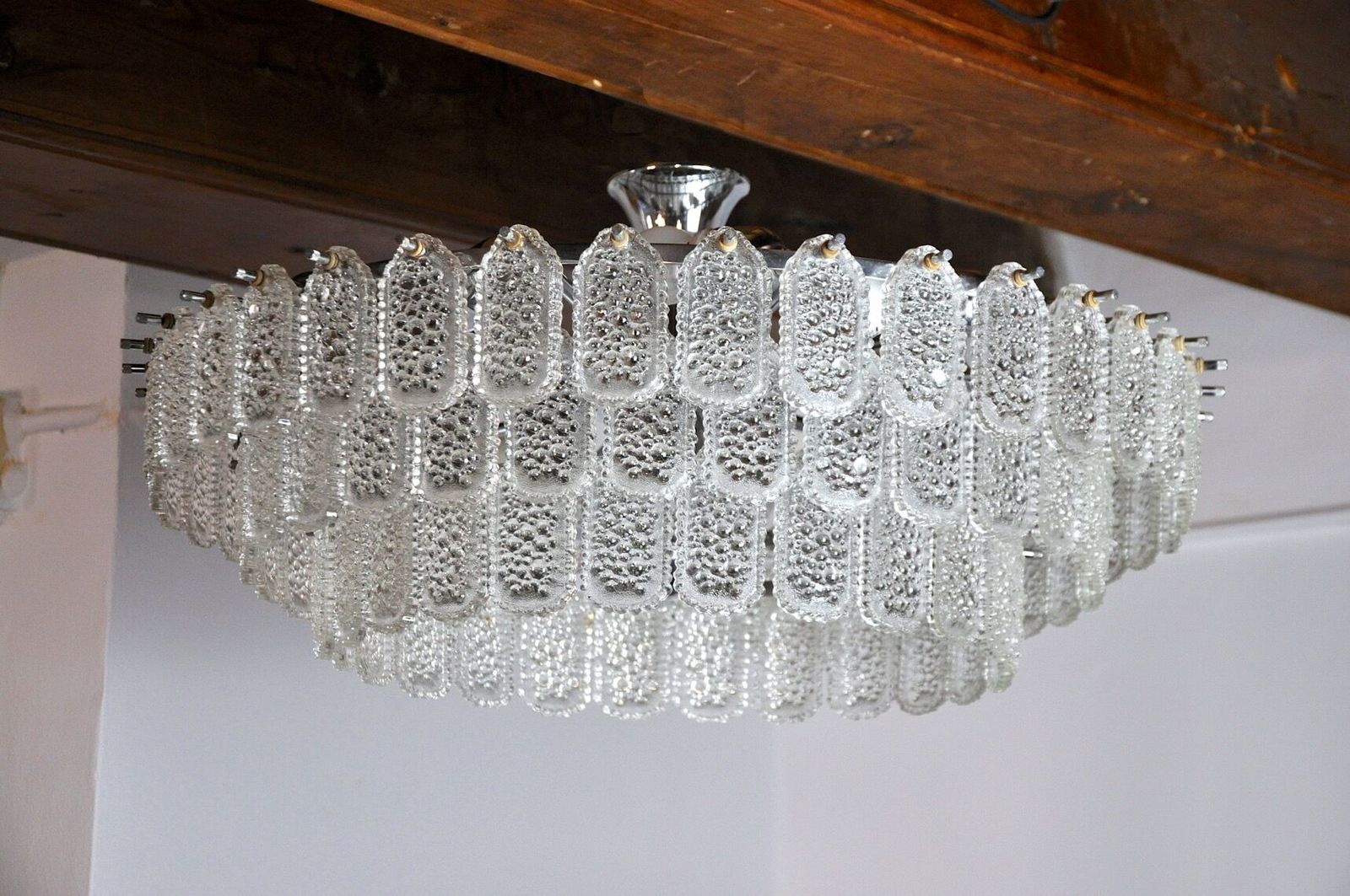photo furniture Kinkeldey Chandelier 3 Levels Crystals Germany 1970