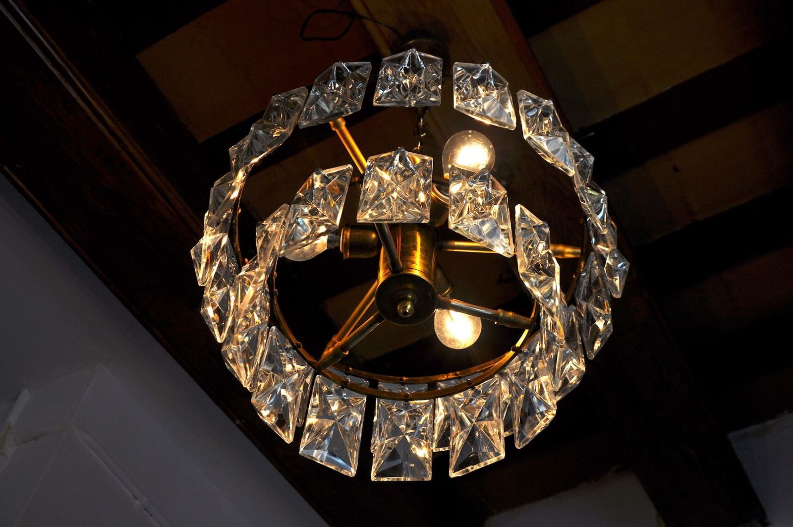 Kinkeldey Chandelier 2 Levels Crystals Germany 1970 photo 1377.0