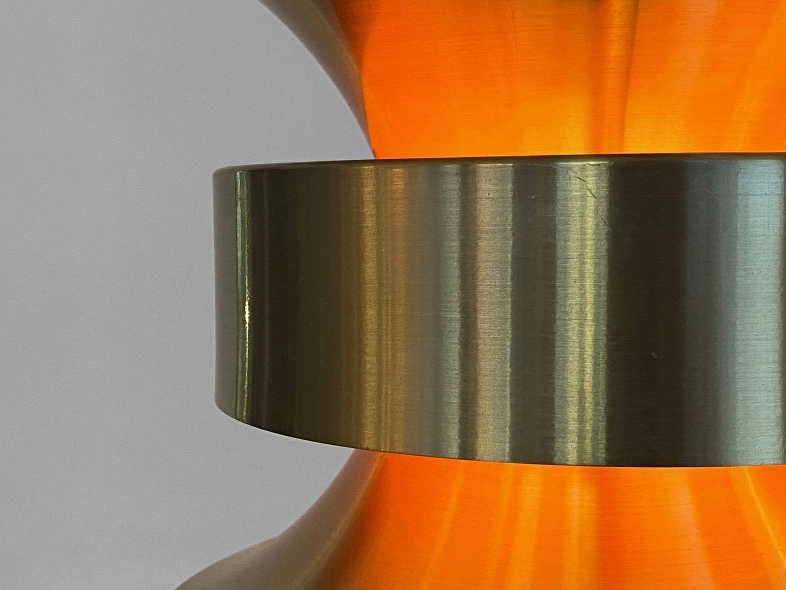 Pendant Light In Golden Brushed Aluminum By Lyskaer Belysning. Denmark 1970s photo buy