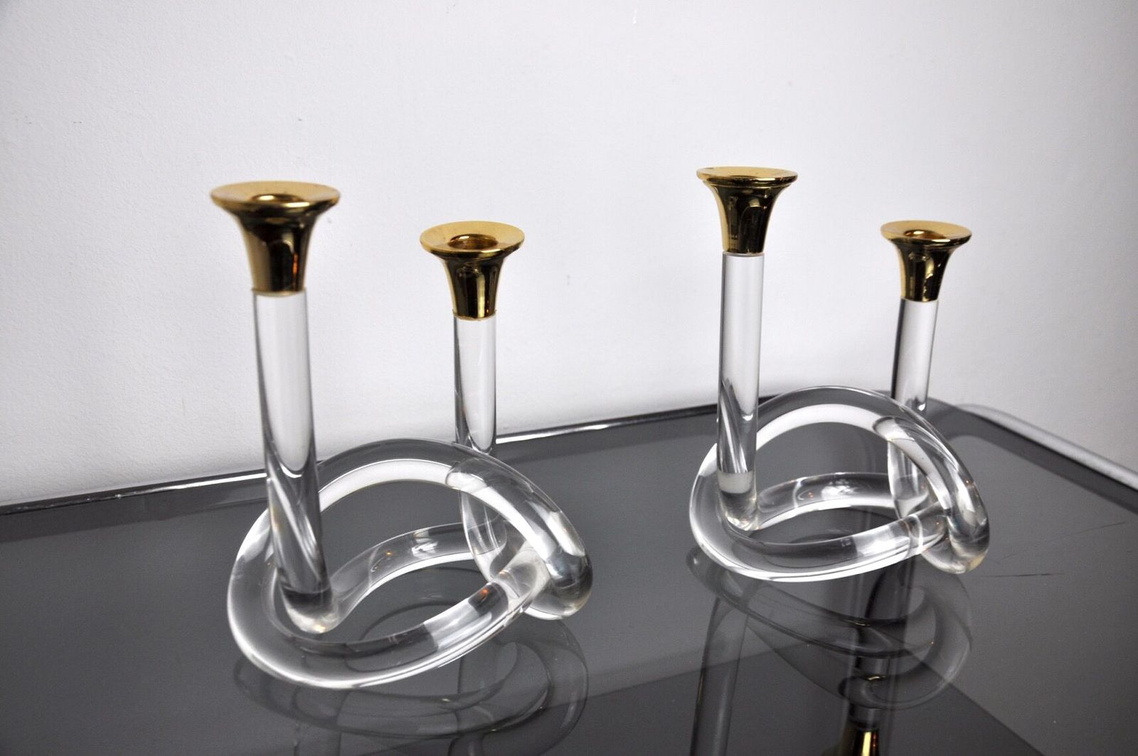 Pair Of Candle Holders Dorothy Thorpe, Lucite, 1970 photo Home Decor
